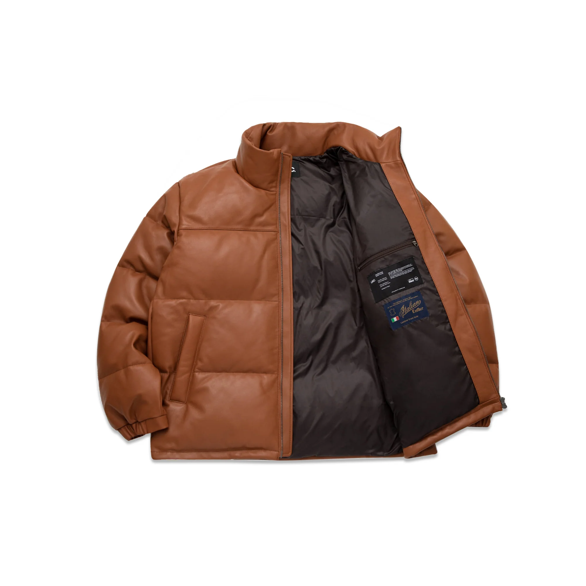 Lost Management Cities Mens OG Leather Puffer Duck Down Parka - Image 5