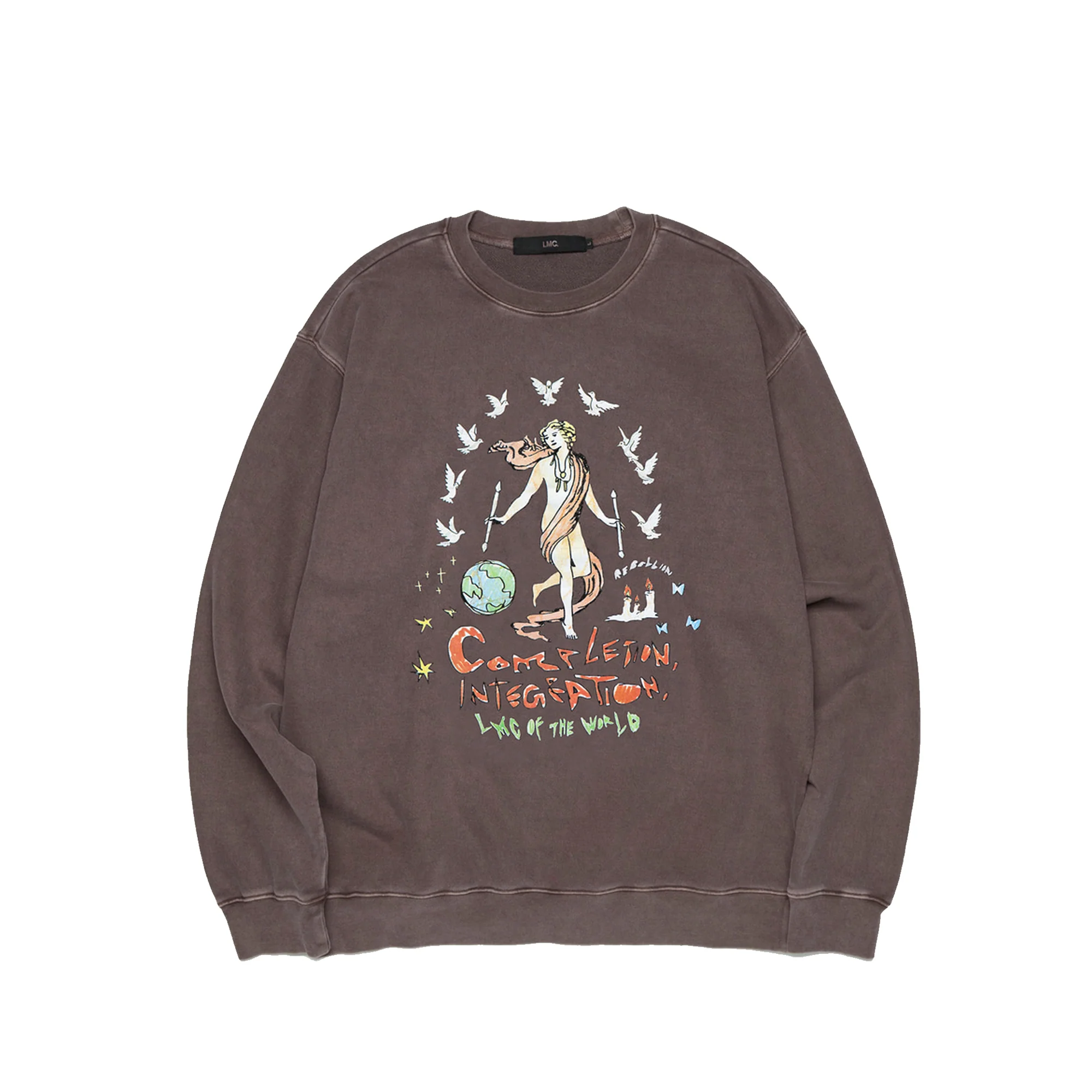 LMC Mens Overdyed Tarot Sweatshirt 'Brown'