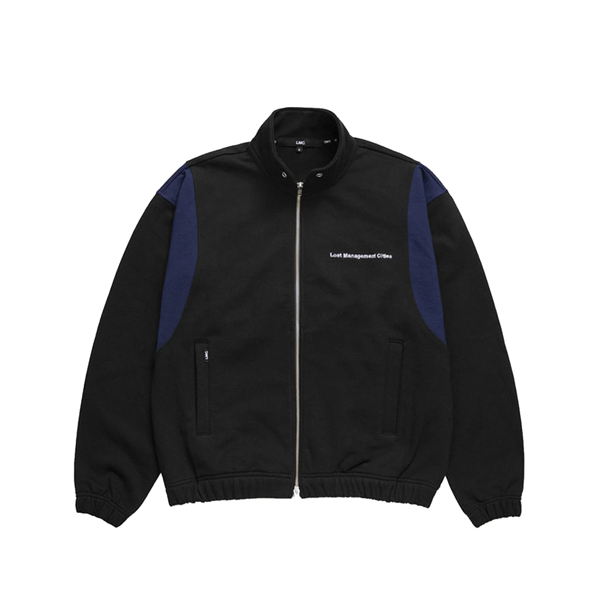 Lost Management Cities Oversized Zip Up Sweat Jacket 'Black'