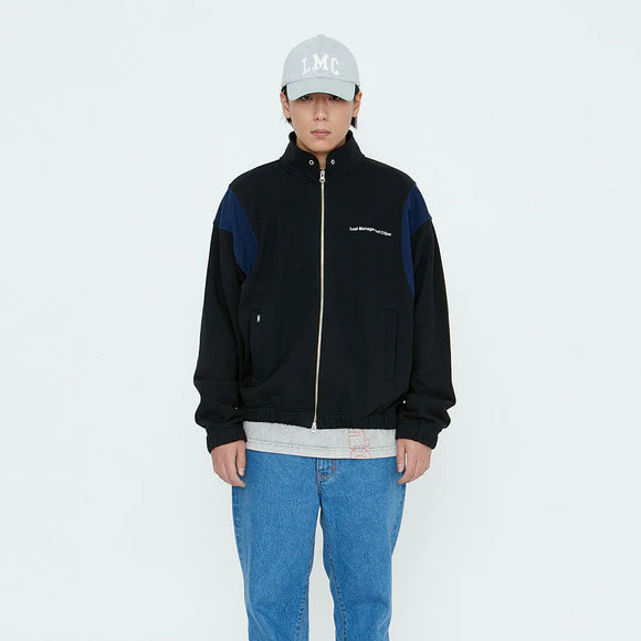 Lost Management Cities Oversized Zip Up Sweat Jacket 'Black' - Image 3