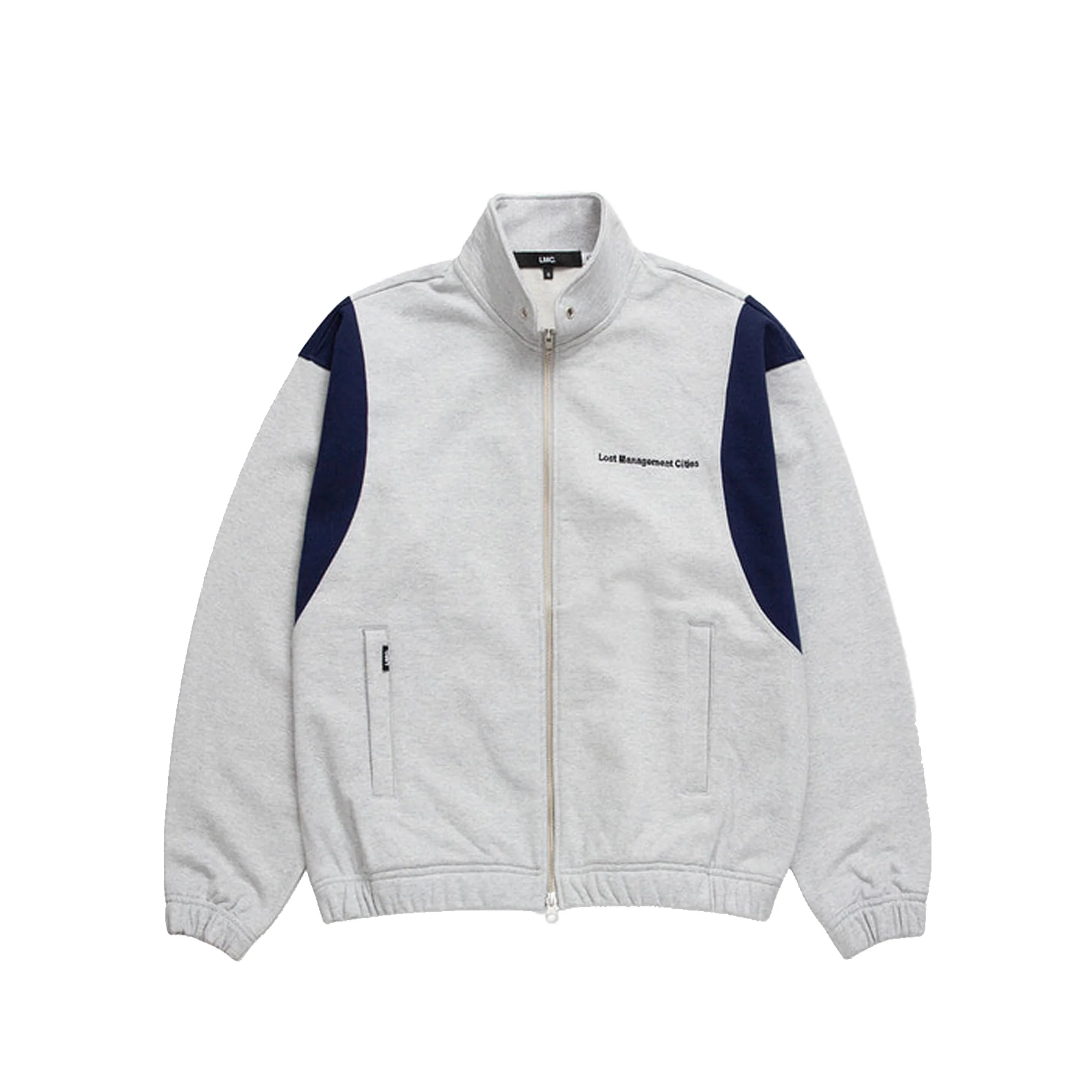 Lost Management Cities Oversized Zip Up Sweat Jacket 'Heather Gray'