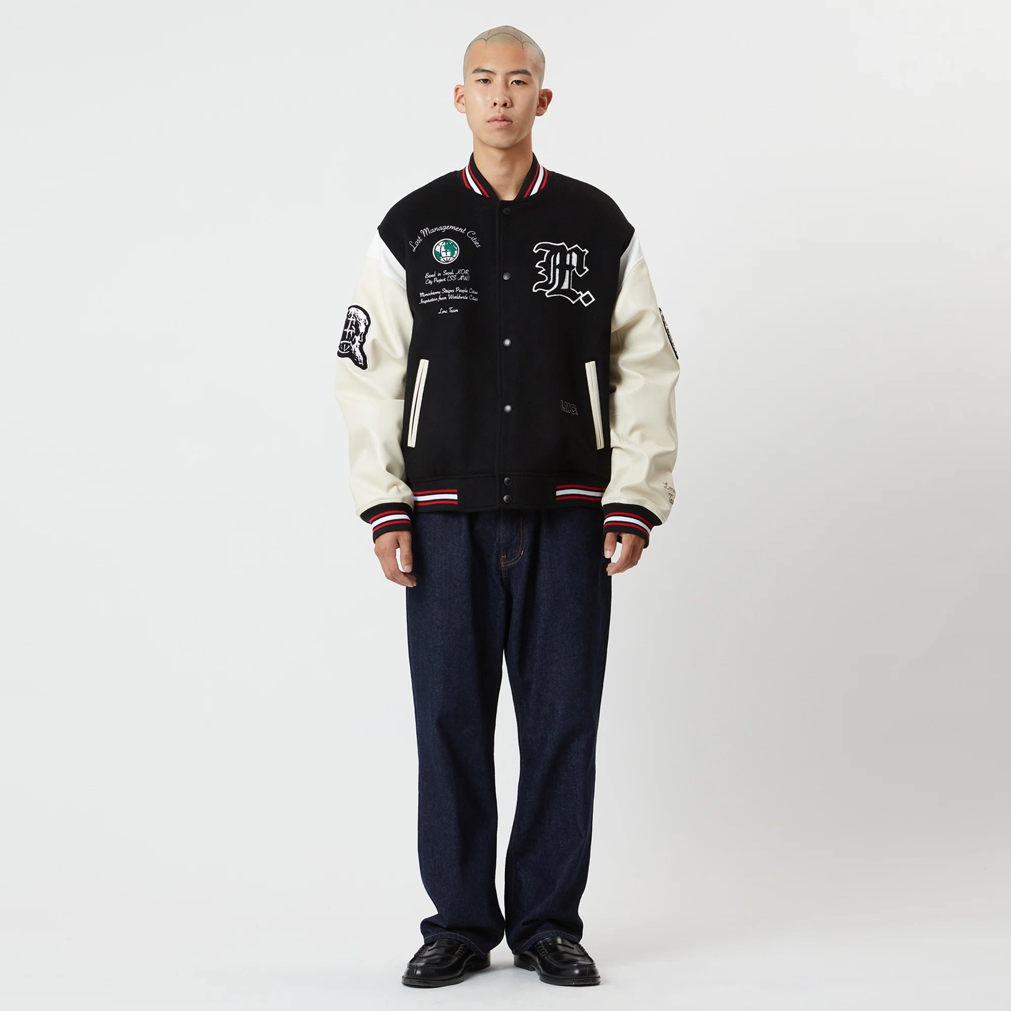 LMC Mens Team Wool Varsity Jacket 'Black' - Image 2