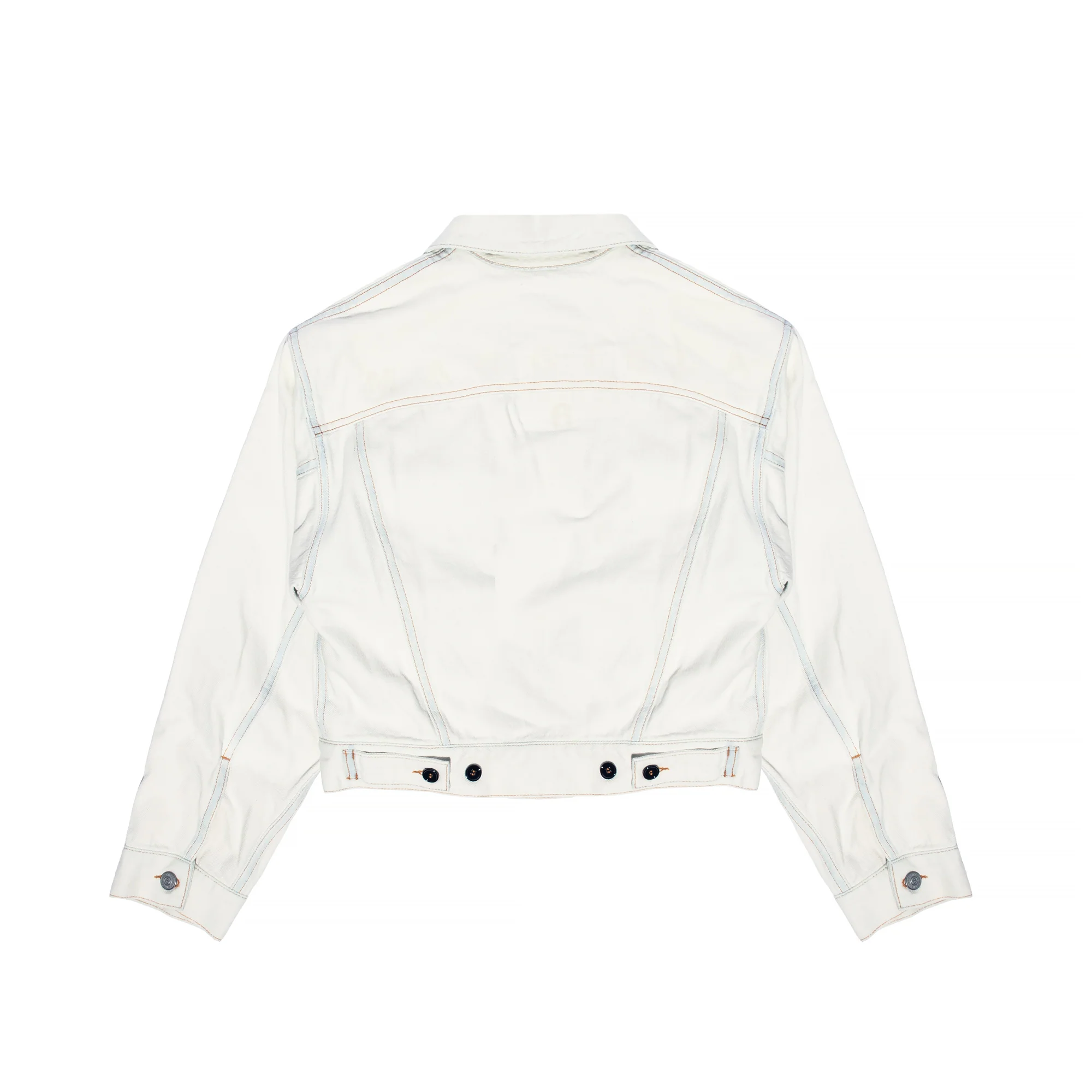 Maison Margiela MM6 Womens Cotton Denim Cropped Jacket White - Image 2