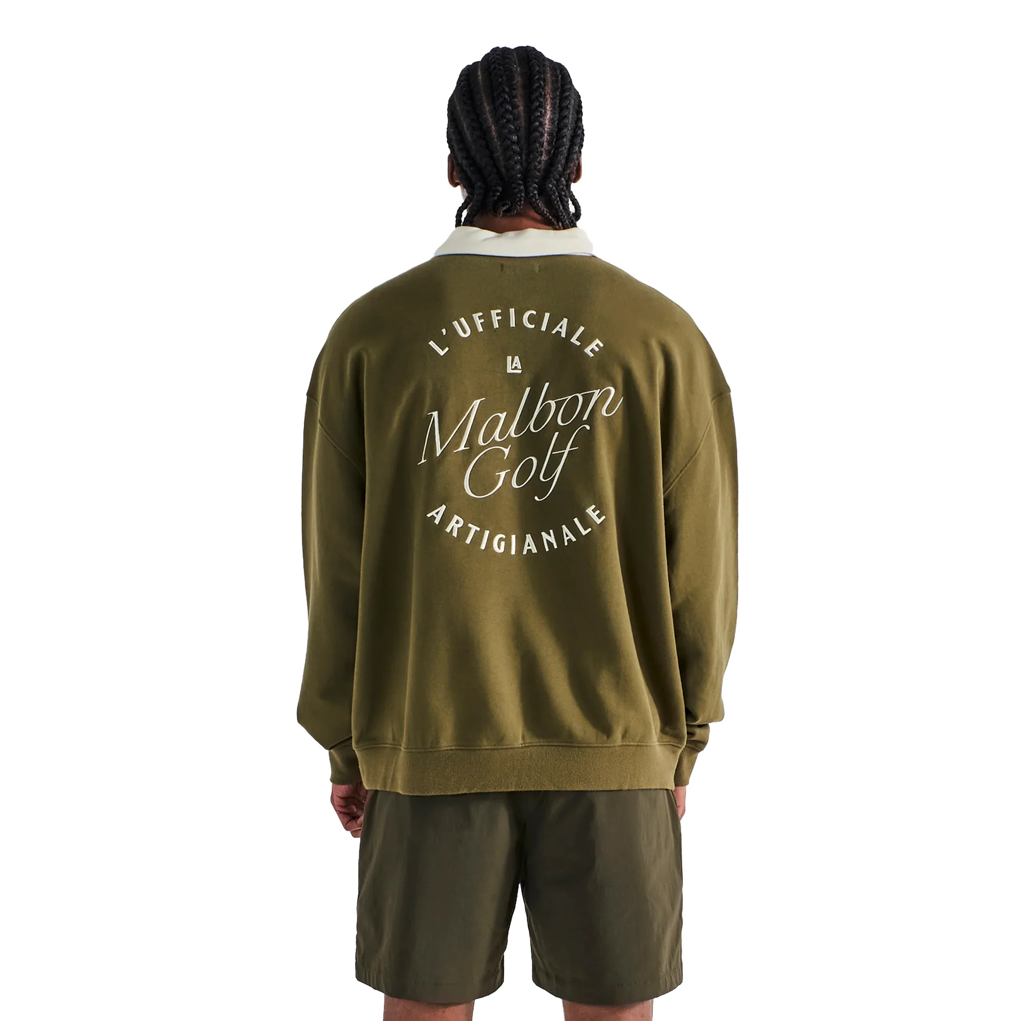 Malbon Golf Mens Artigianale Collared Crewneck - Image 3