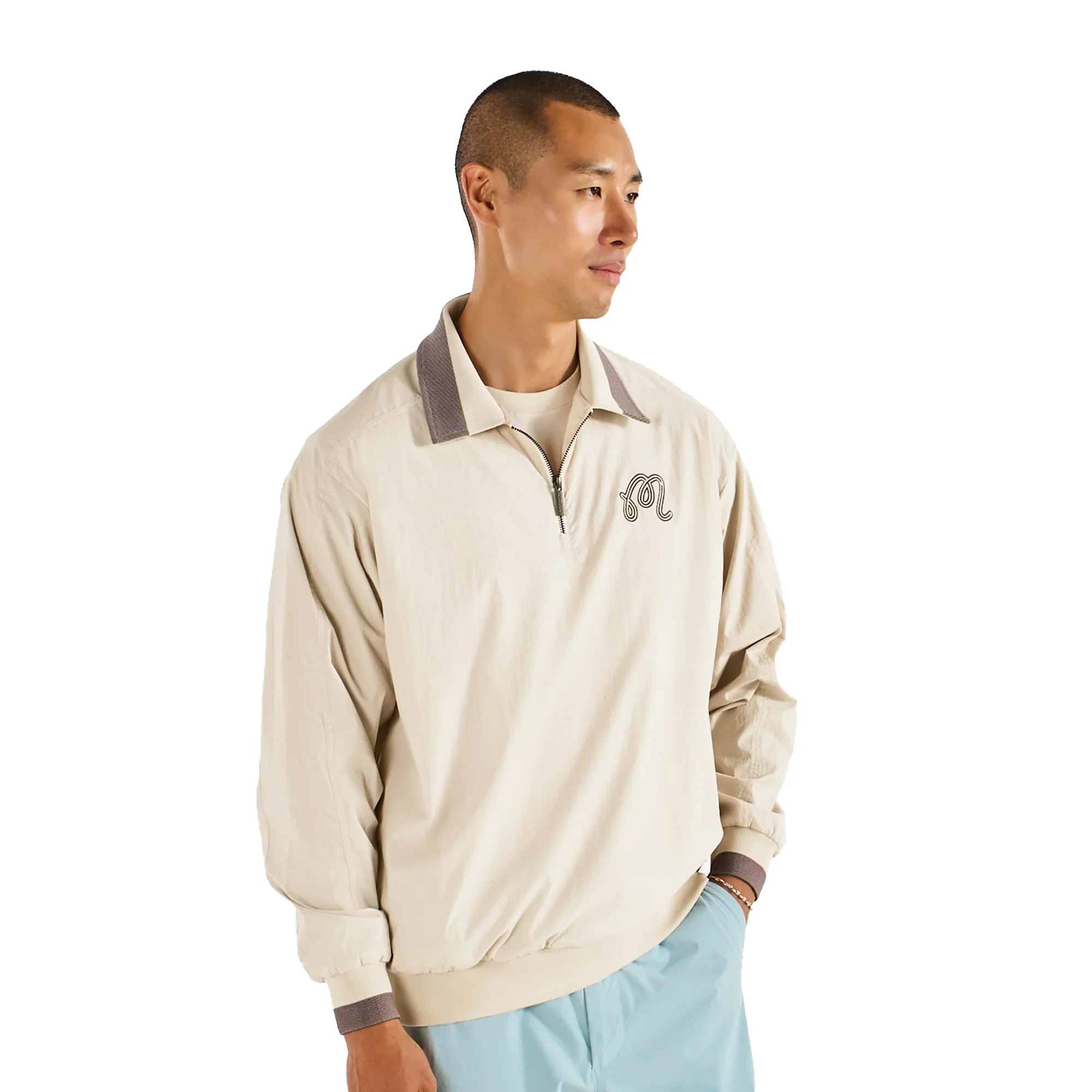 Malbon Golf Mens Dove Pullover Shirt - Image 3