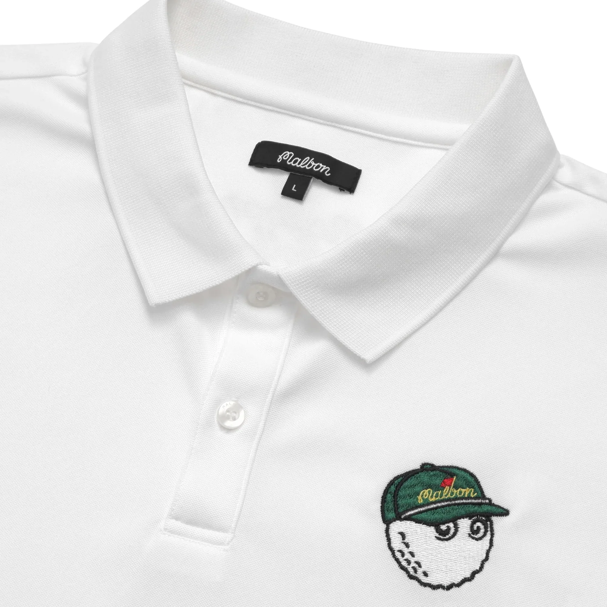 Malbon Golf Mens Pimento Performance Pique Polo Shirt - Image 2