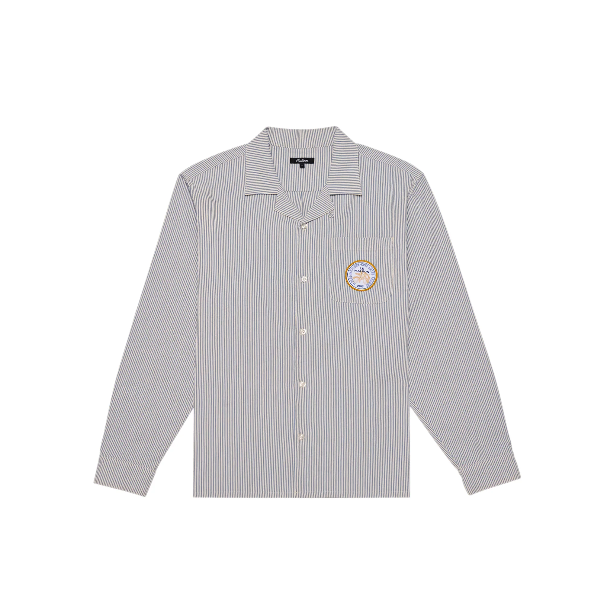 Malbon Golf Mens Saint Tropez Seersucker Shirt