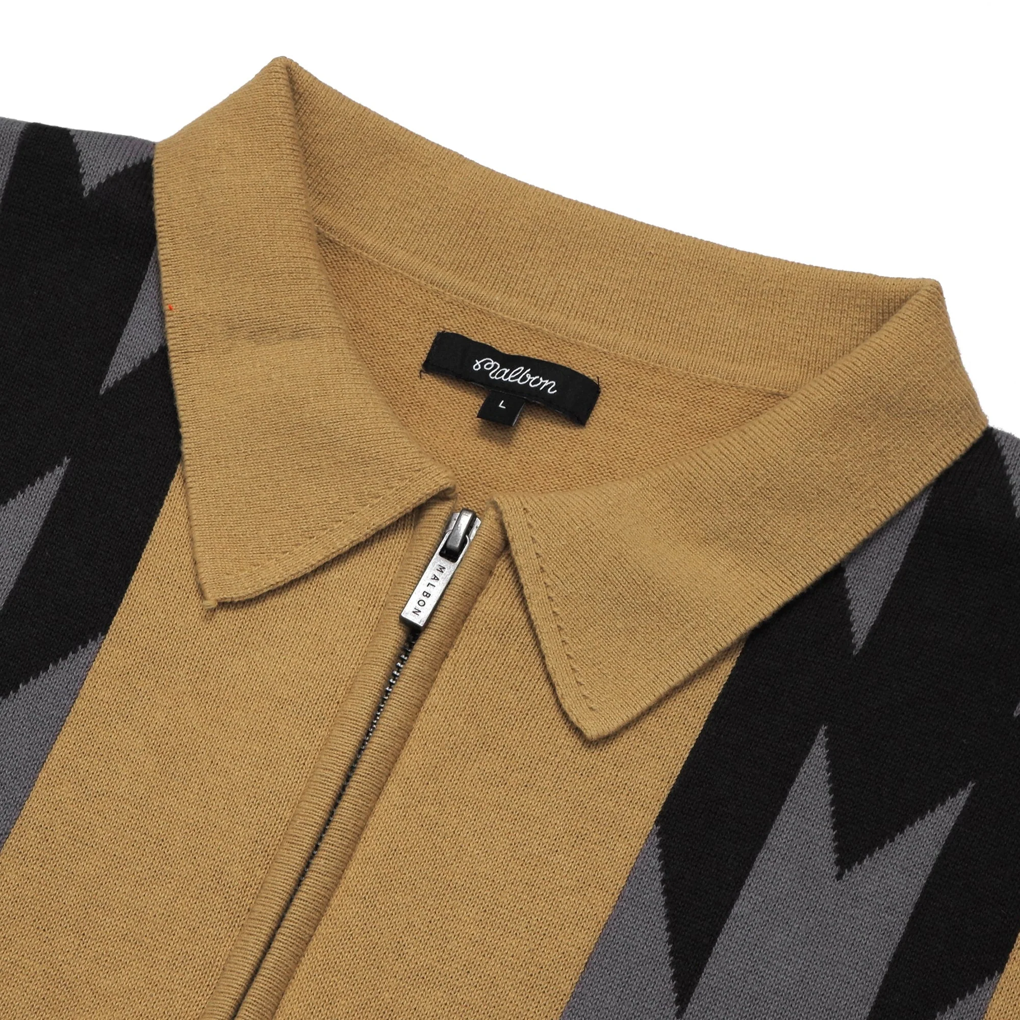 Malbon Golf Mens Sundance Intarsia Knit Polo - Image 3