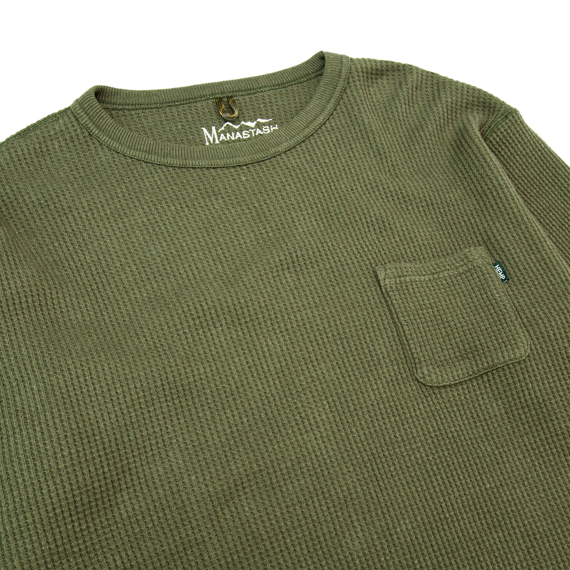 Manastash Snug Thermal Hempknit tee - Olive - Image 2