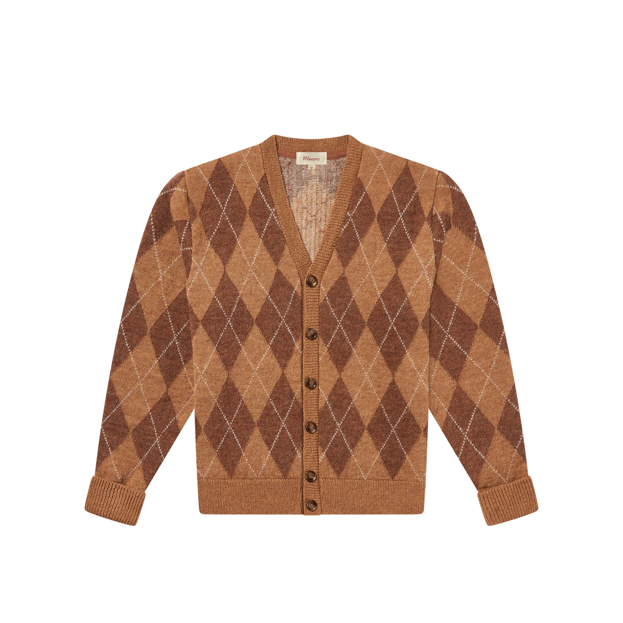 Manors Mens Argyle Cardigan 'Beige'