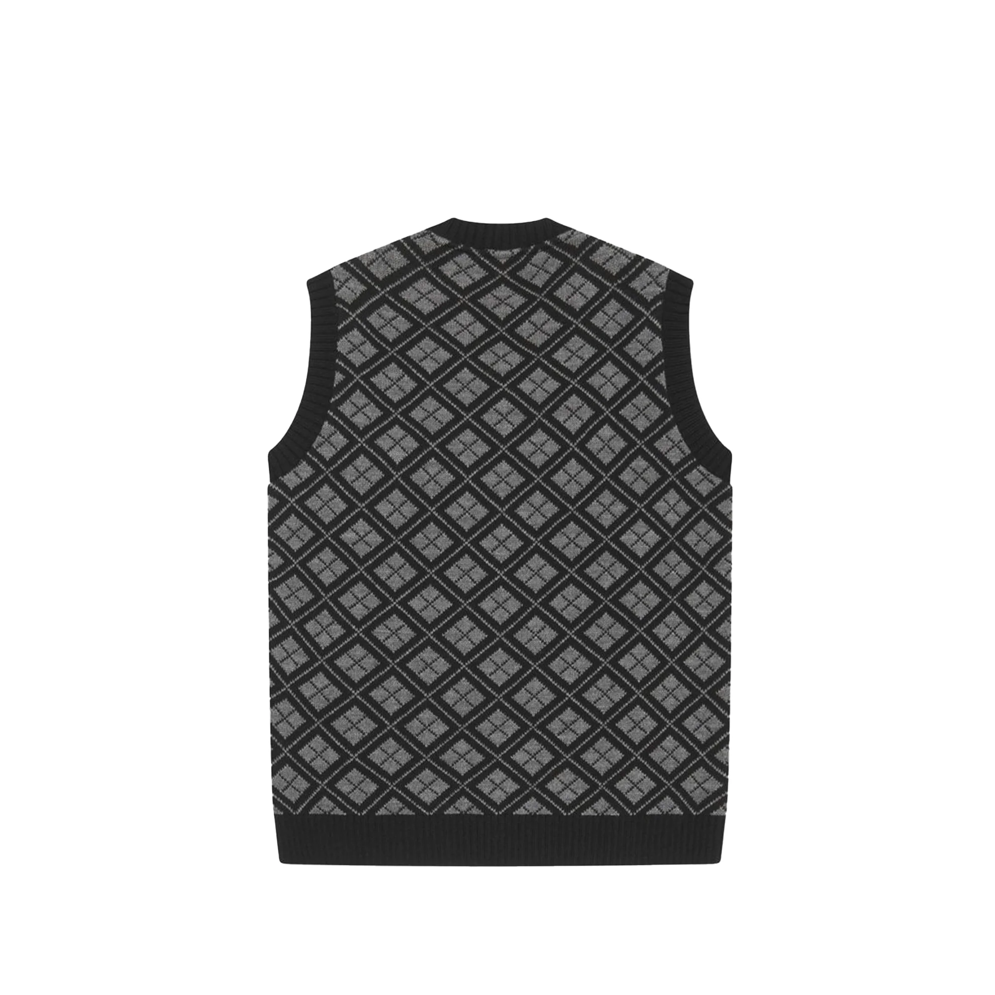 Manors Mens Checkered Vest Black/Grey - Image 2