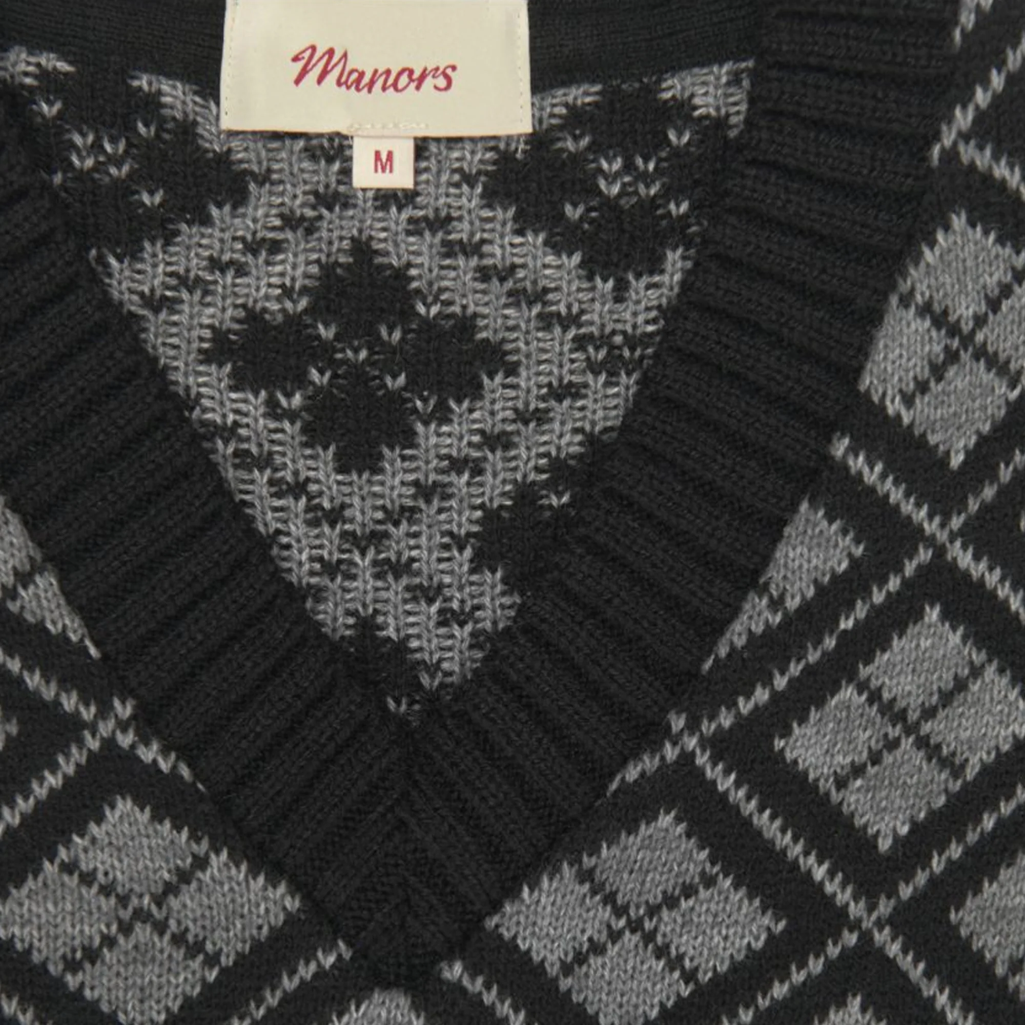 Manors Mens Checkered Vest Black/Grey - Image 4