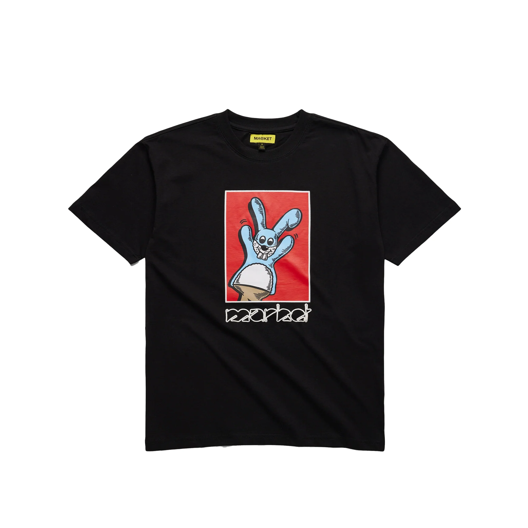Market Mens Bunny Puppet Puff SS Tee Black