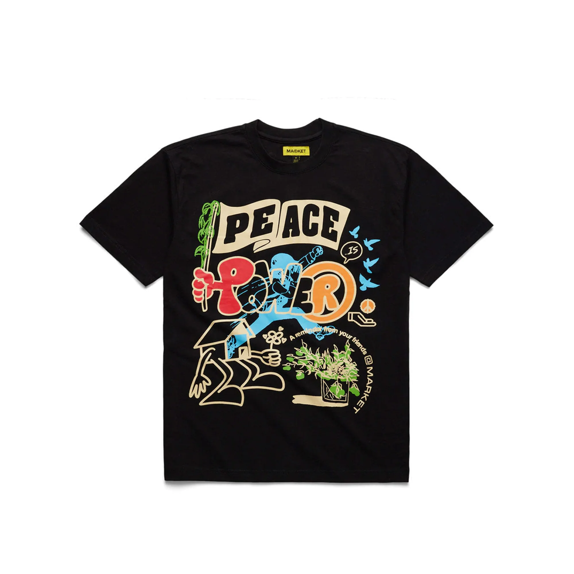 Market Mens Peace and Power SS Tee Black