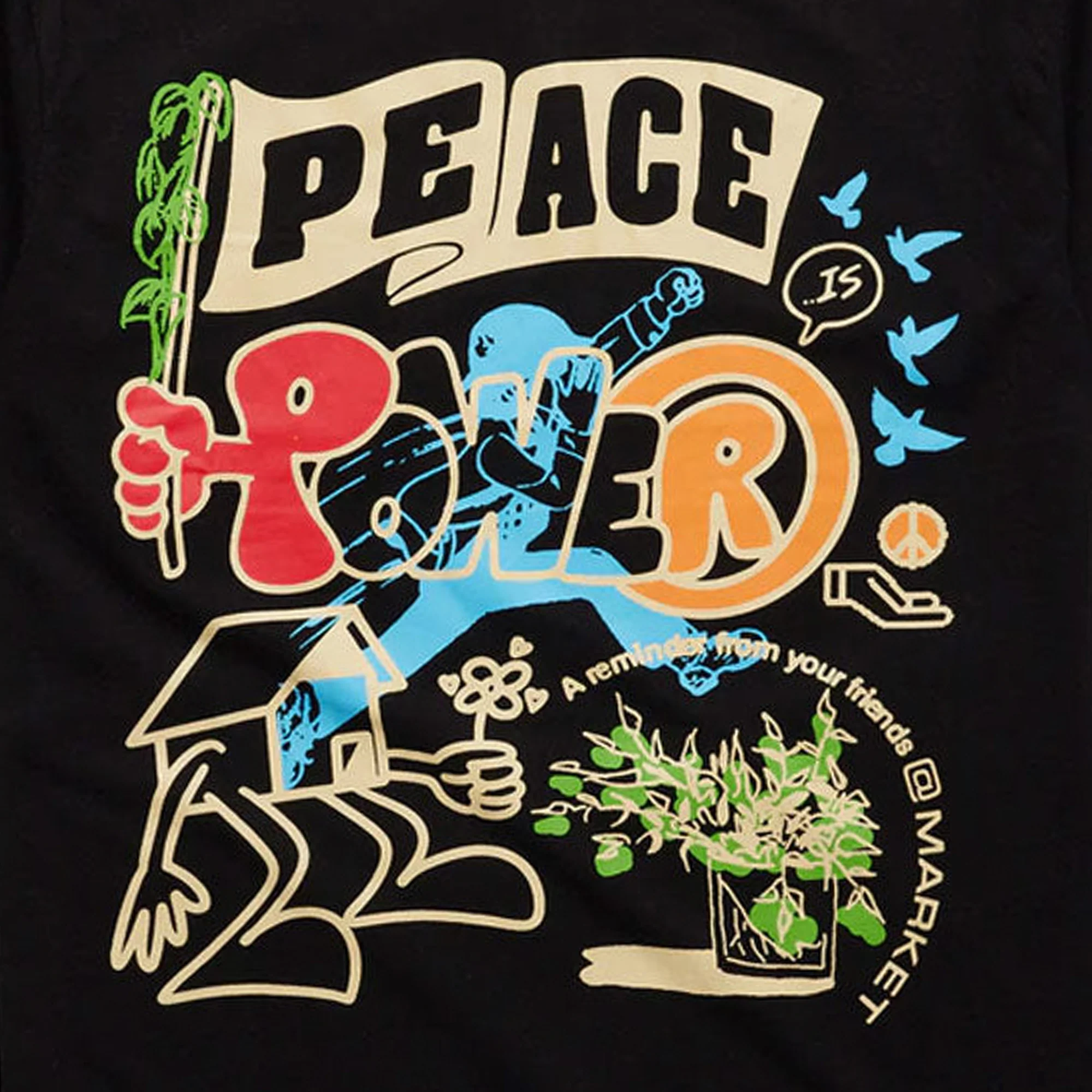 Market Mens Peace and Power SS Tee Black - Image 2