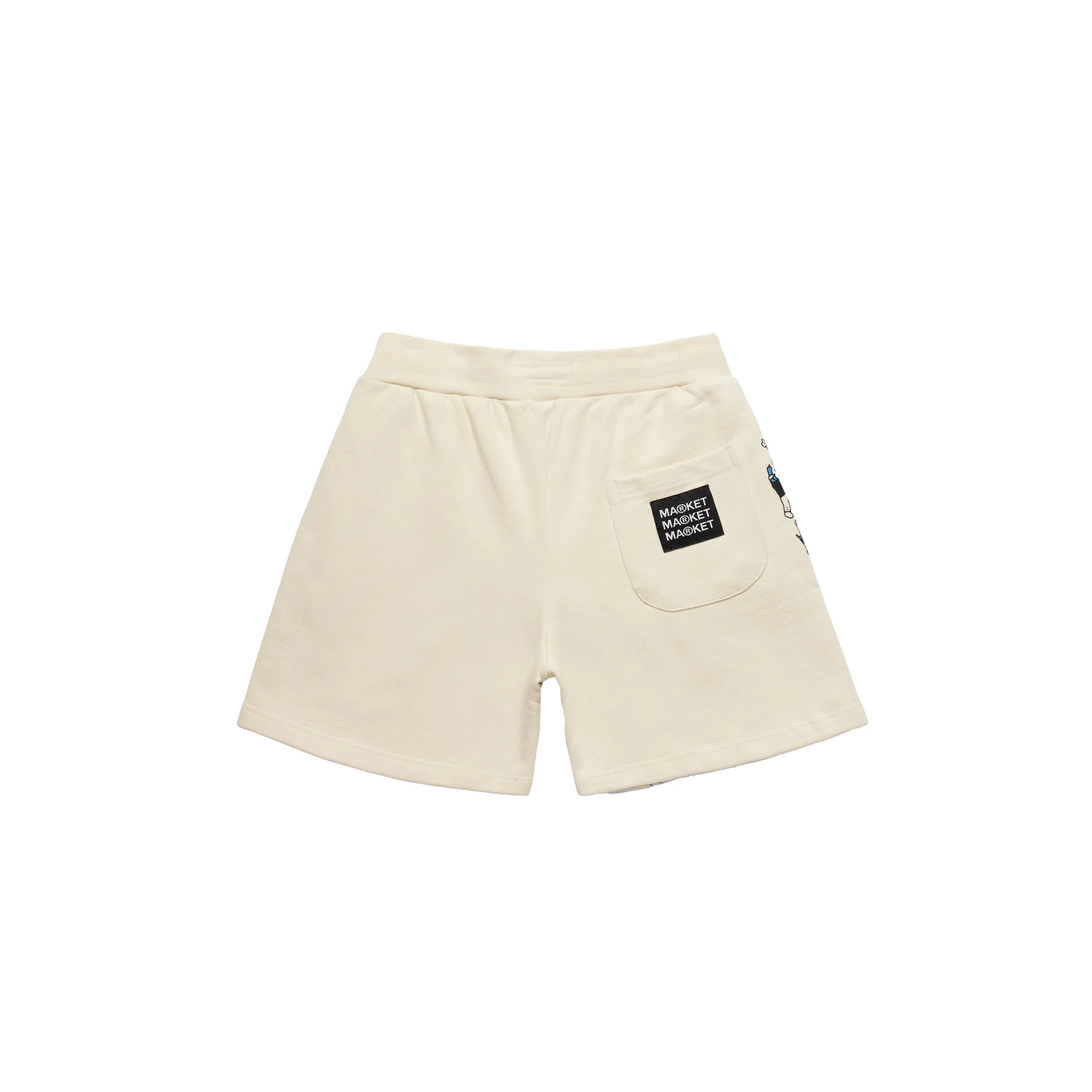 Market Mens Smiley World BBall Game Sweatshorts Cream - Image 2