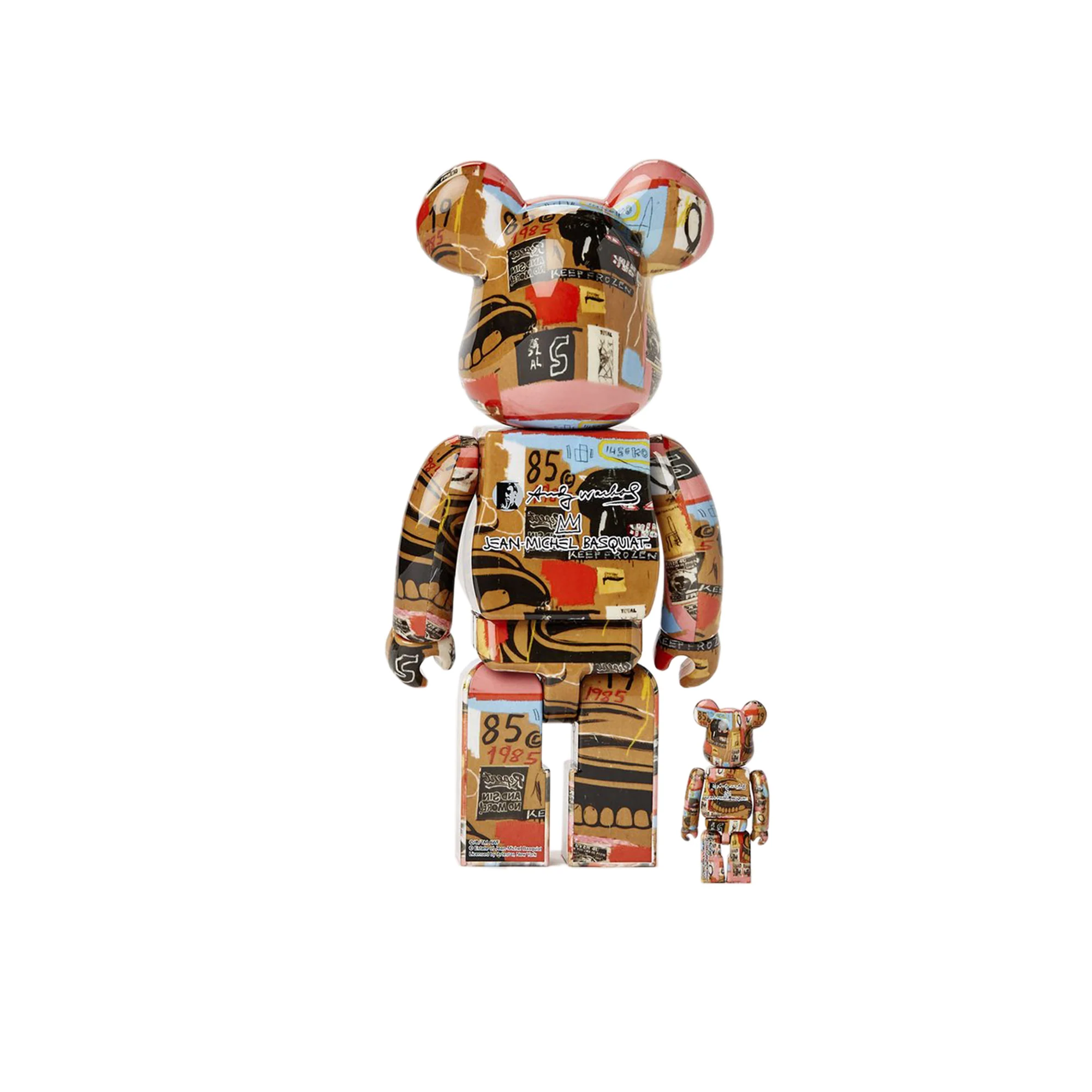 Medicom Be@rbrick Andy Warhol x Jean-Michel Basquiat #2 100% & 400% Set - Image 2