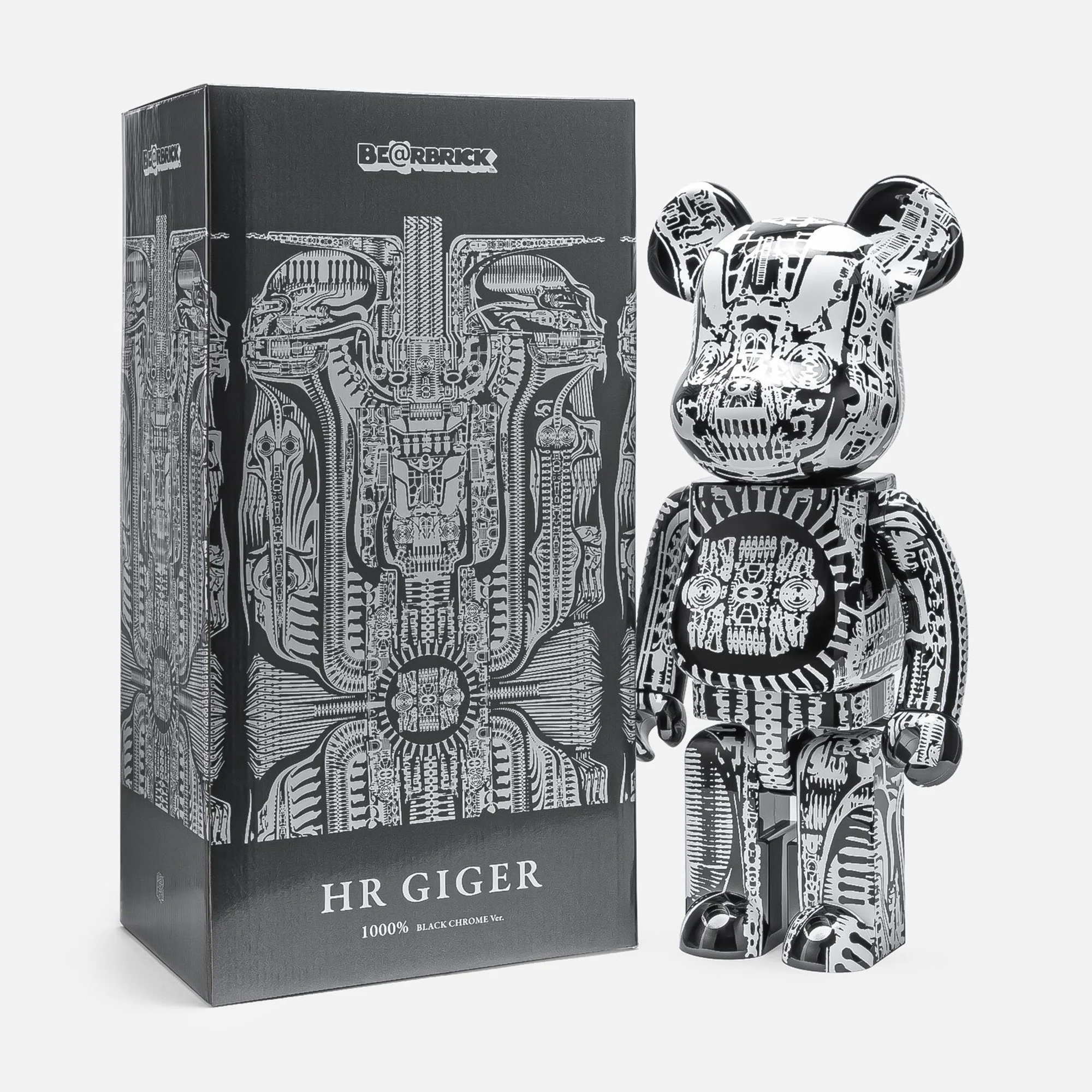 Medicom H.R. Giger 1000% Bearbrick 'Black Chrome' - Image 3