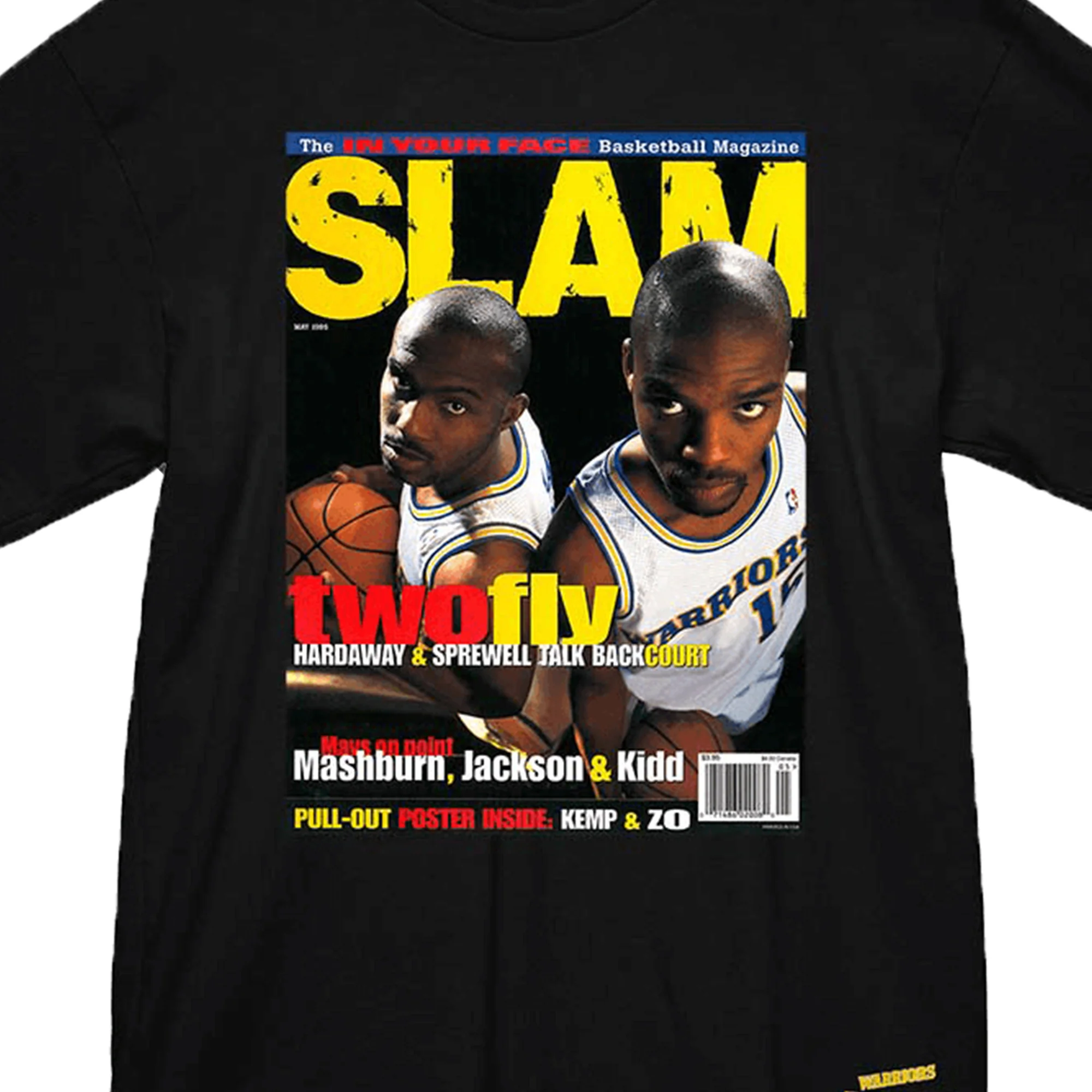 Mitchell & Ness Mens Golden State Warriors Slam Cover Tee 'Black' - Image 2