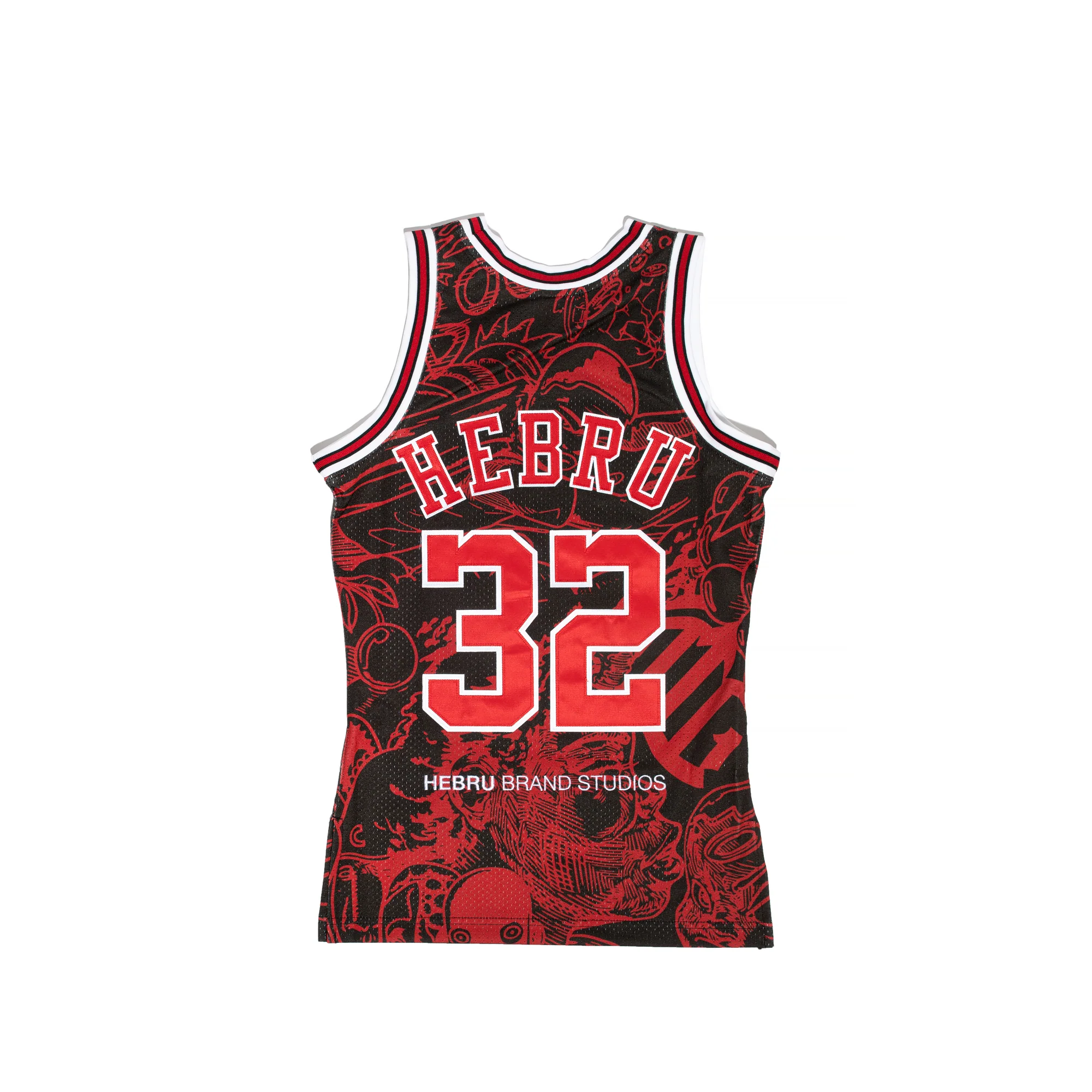 Michell & Ness Mens Chicago Bulls Hebru Jersey 'Black/Red' - Image 2