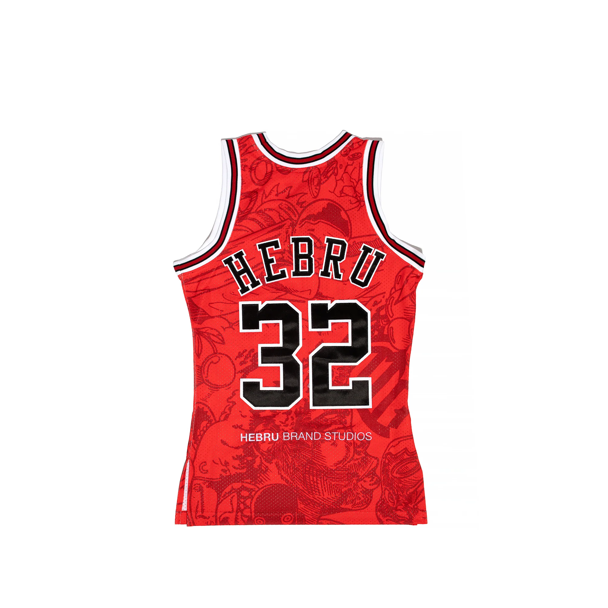 Mitchell & Ness Mens Chicago Bulls Hebru Jersey 'Red' - Image 2