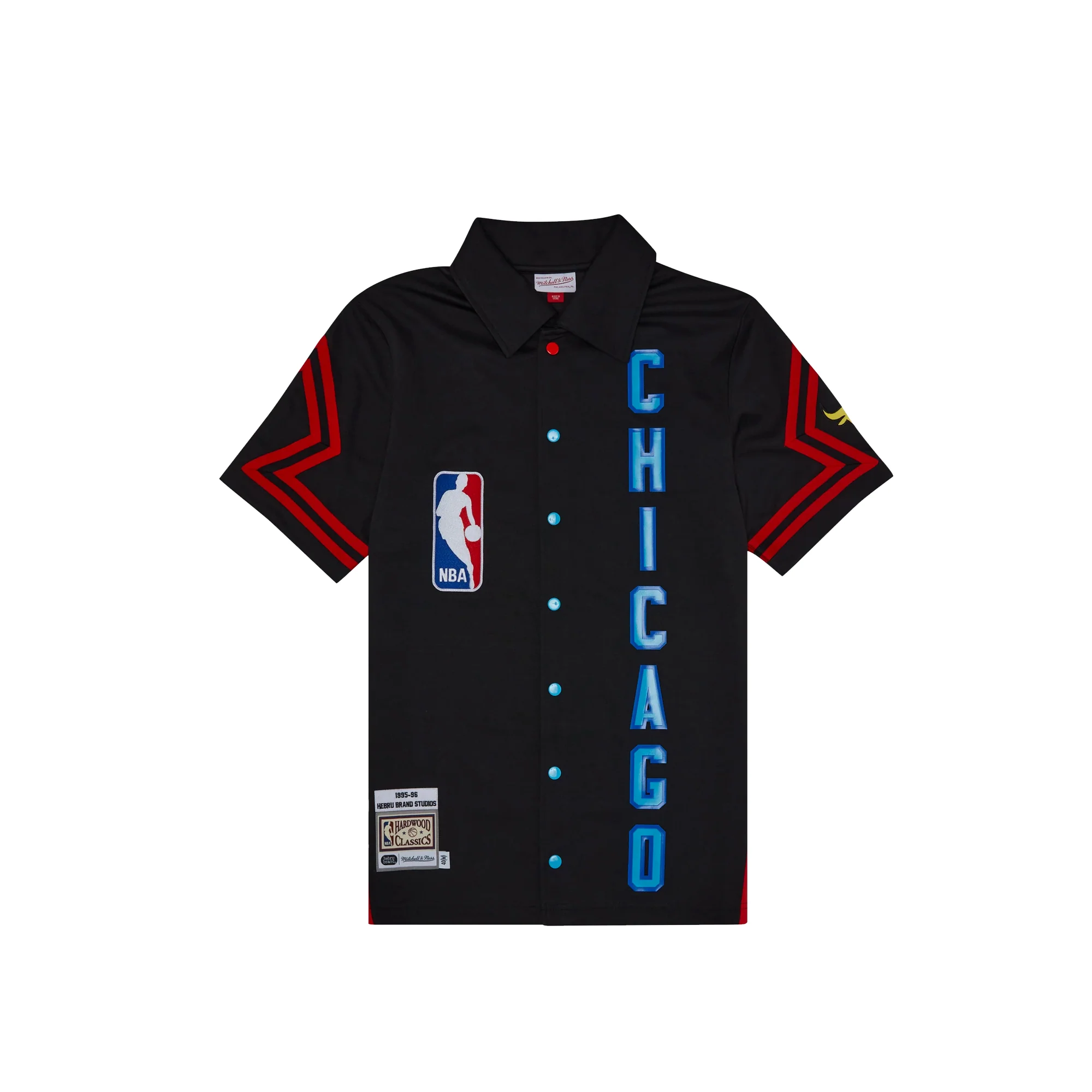 Mitchell & Ness Mens Chicago Bulls Hebru Shooting Shirt 'Black'