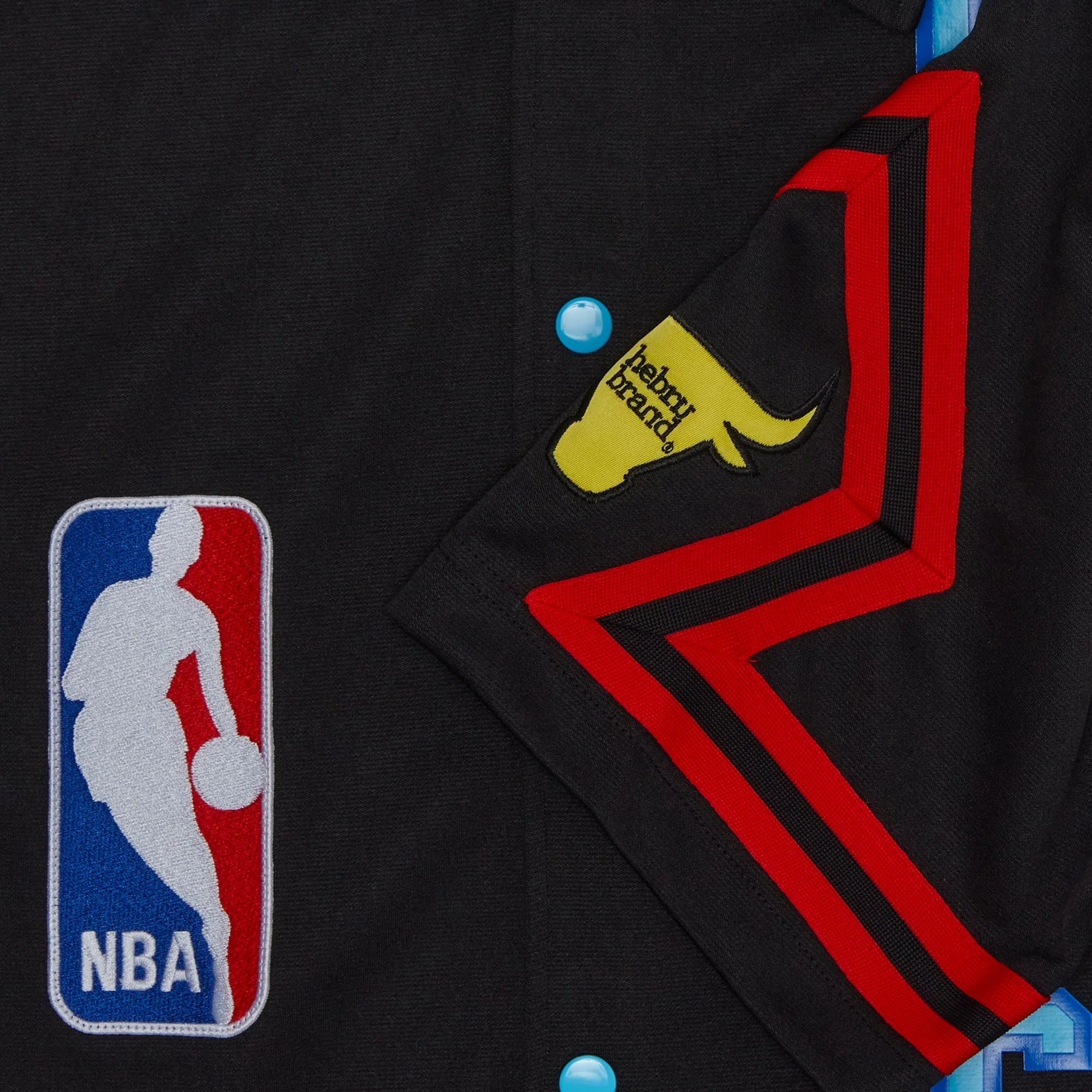 Mitchell & Ness Mens Chicago Bulls Hebru Shooting Shirt 'Black' - Image 3