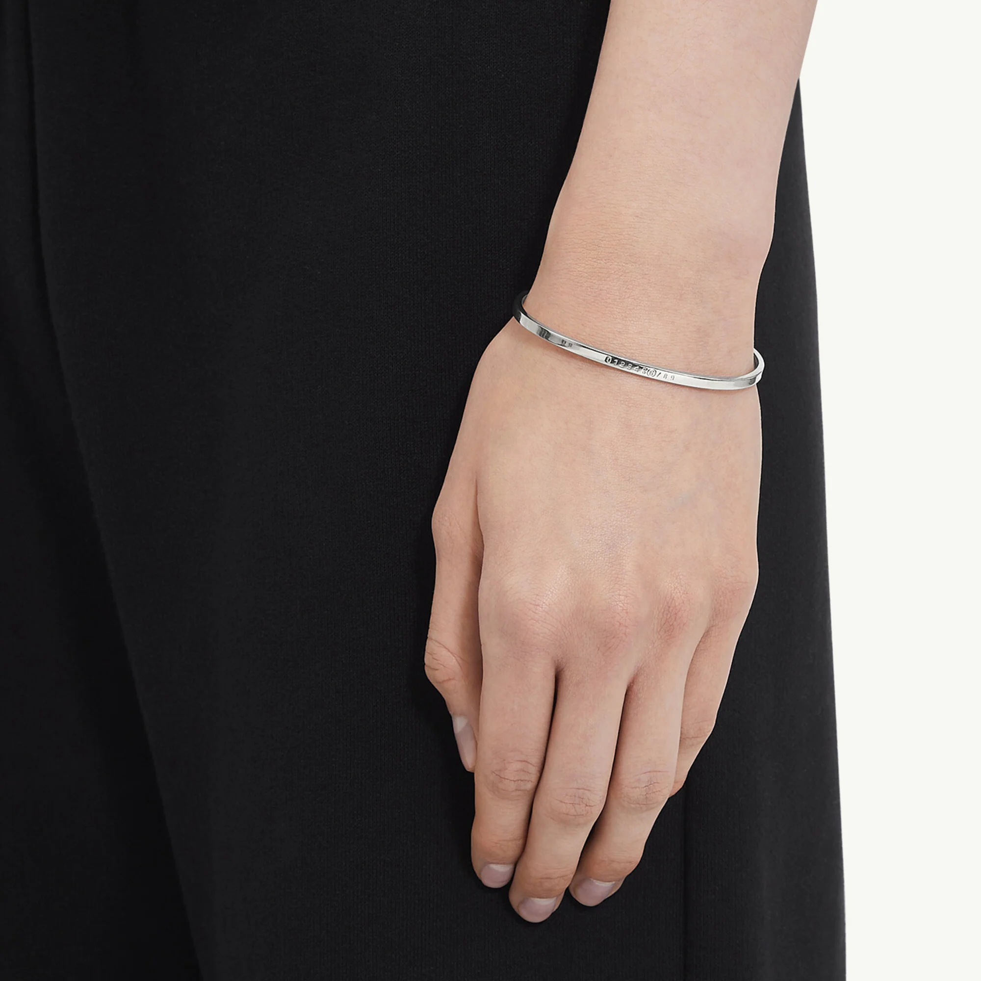 MM6 Maison Margiela Minimal Signature Cuff Bracelet - Image 2