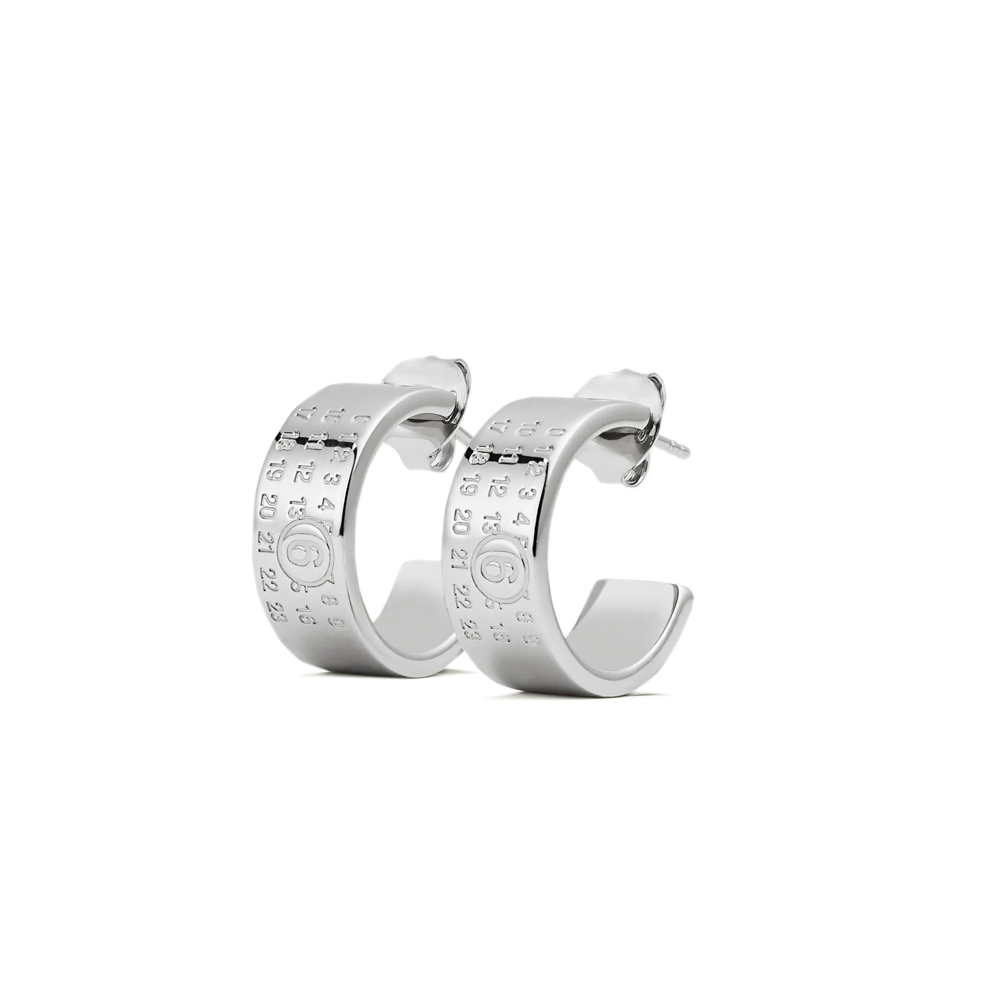 MM6 Maison Margiela Womens Numeric Minimal Signature Hoop Earrings