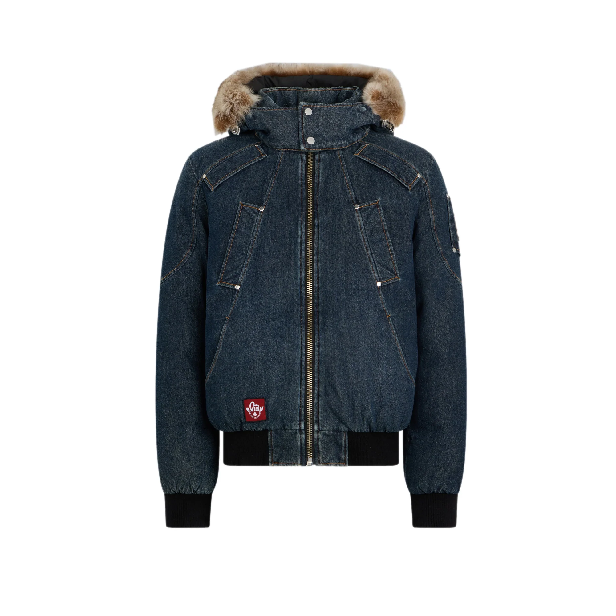 Moose Knuckles x Evisu Mens Denim Down Bomber Jacket