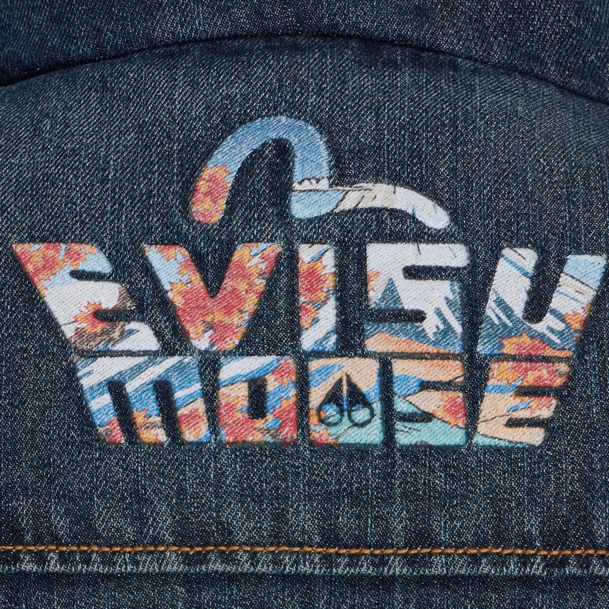 Moose Knuckles x Evisu Mens Denim Down Bomber Jacket - Image 4