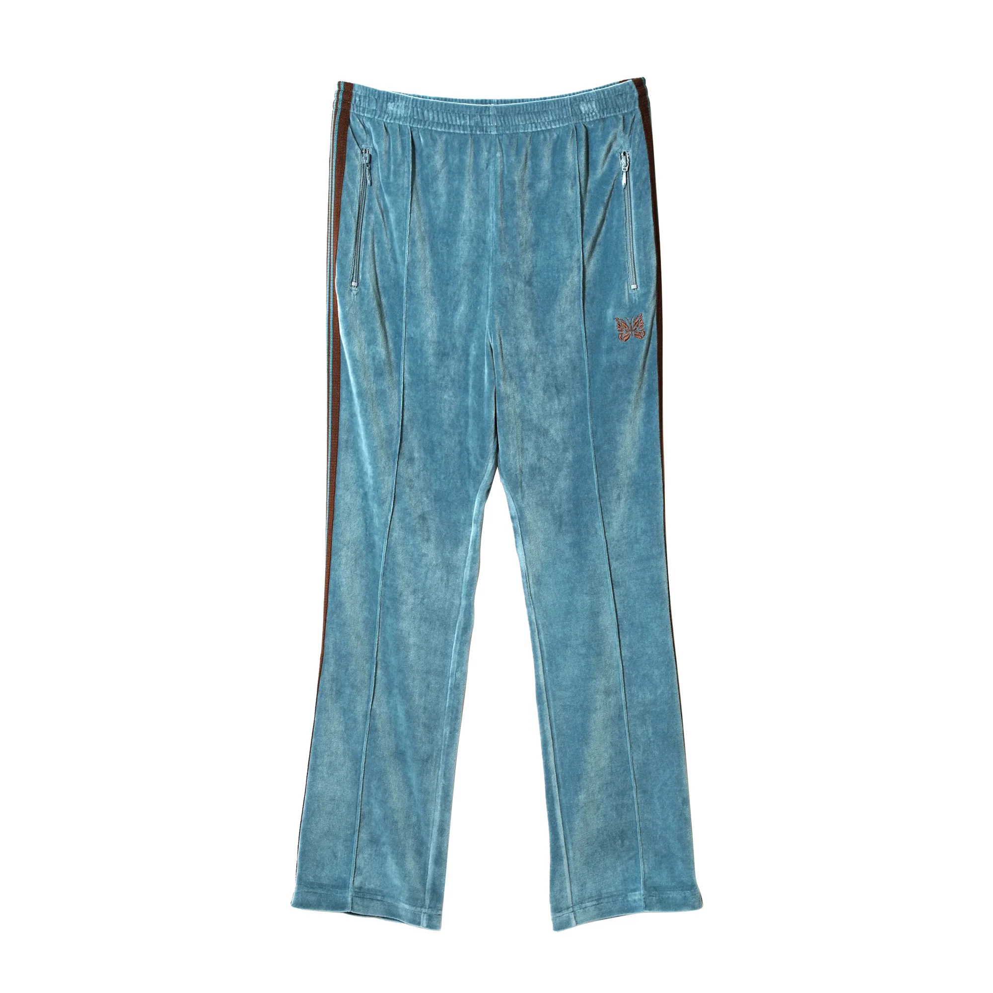 Needles Mens C/PE Velour Trackpants 'Blue Grey'