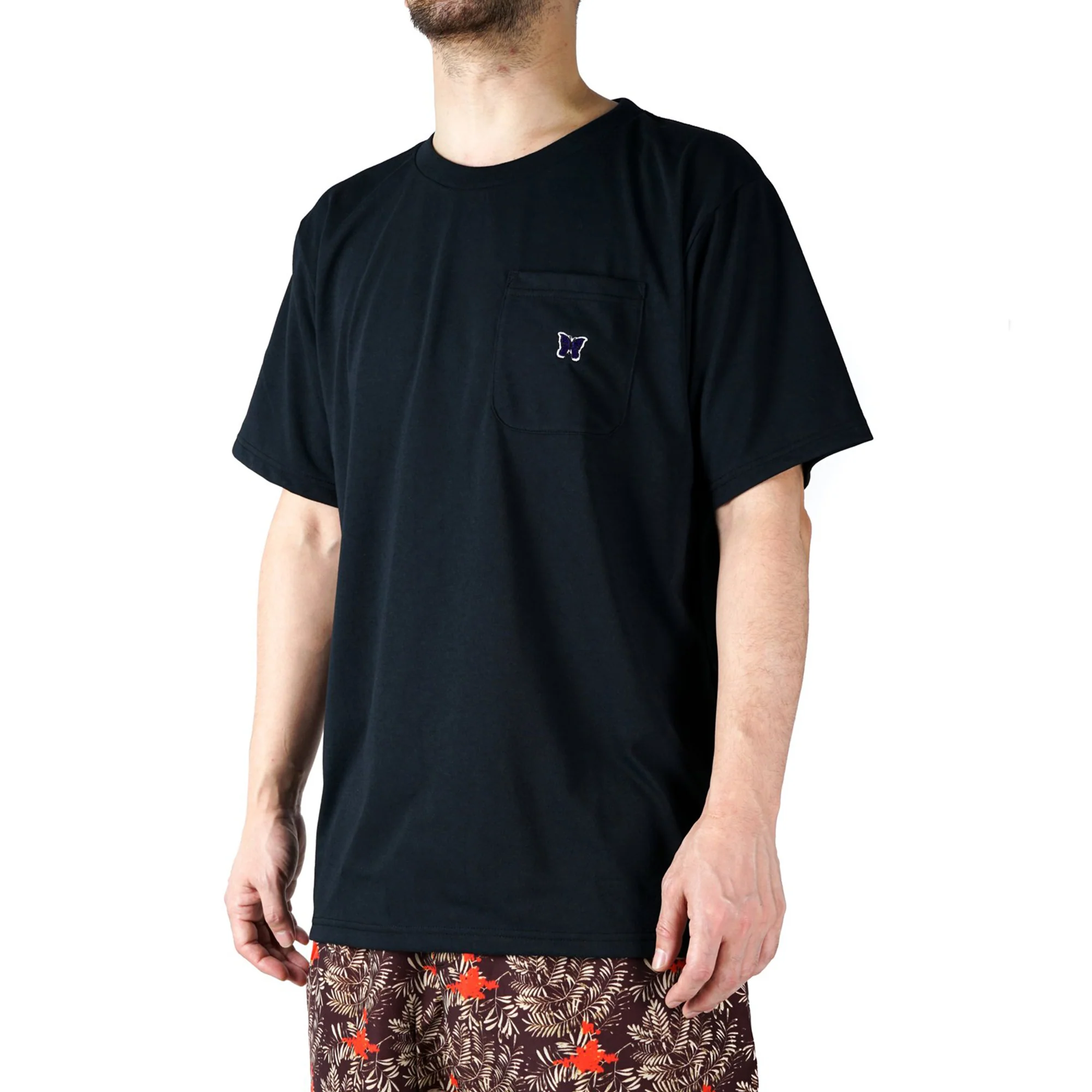 Needles Mens 'Black' Crewneck Tee - Image 4