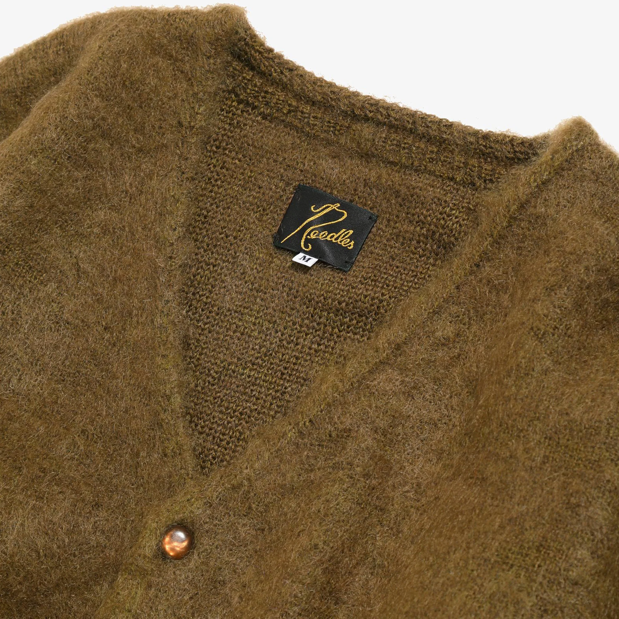 Needles Mens Mohair Cardigan 'Brown' - Image 3