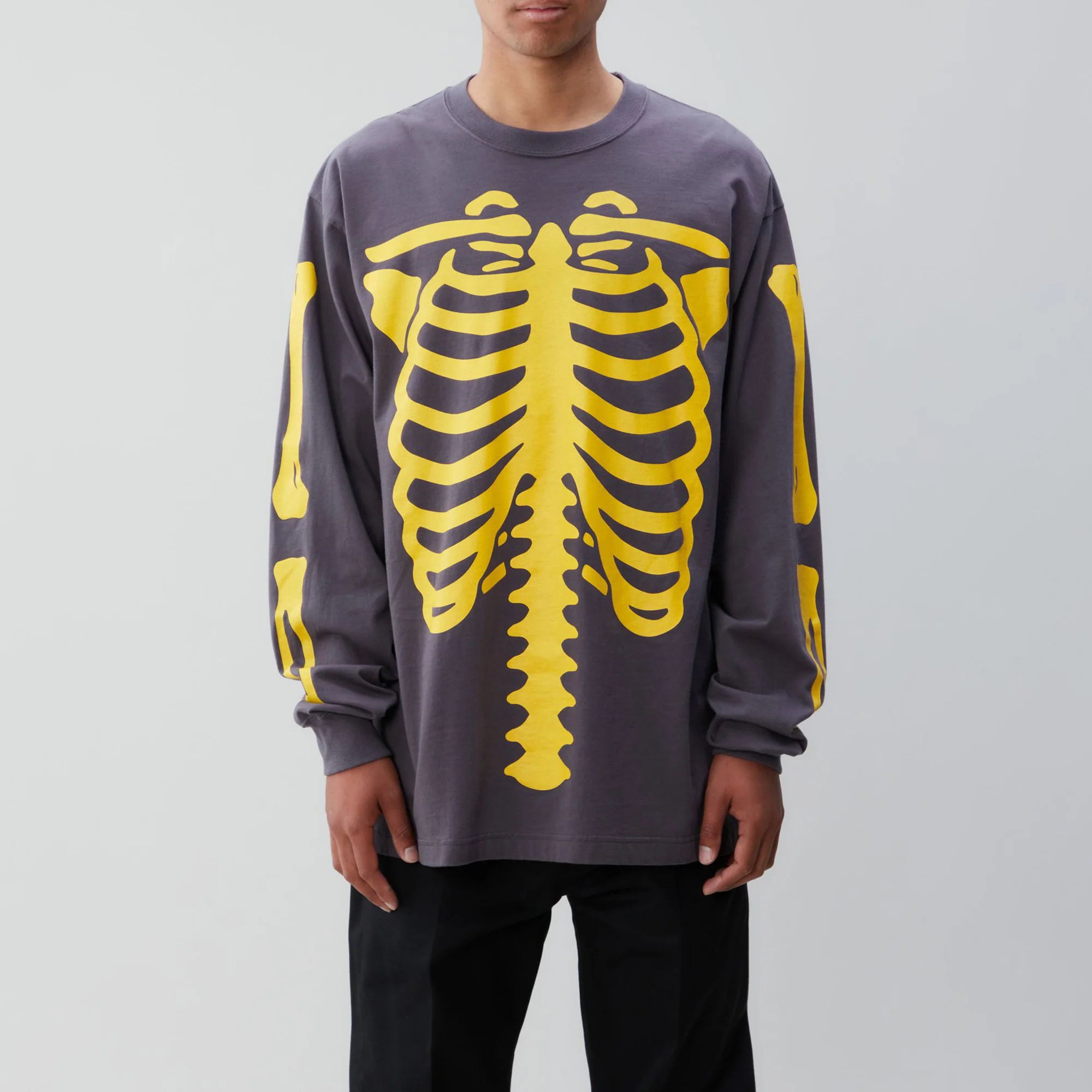 Neighborhood Mens Bones / C-Tee LS 'Gray' - Image 2