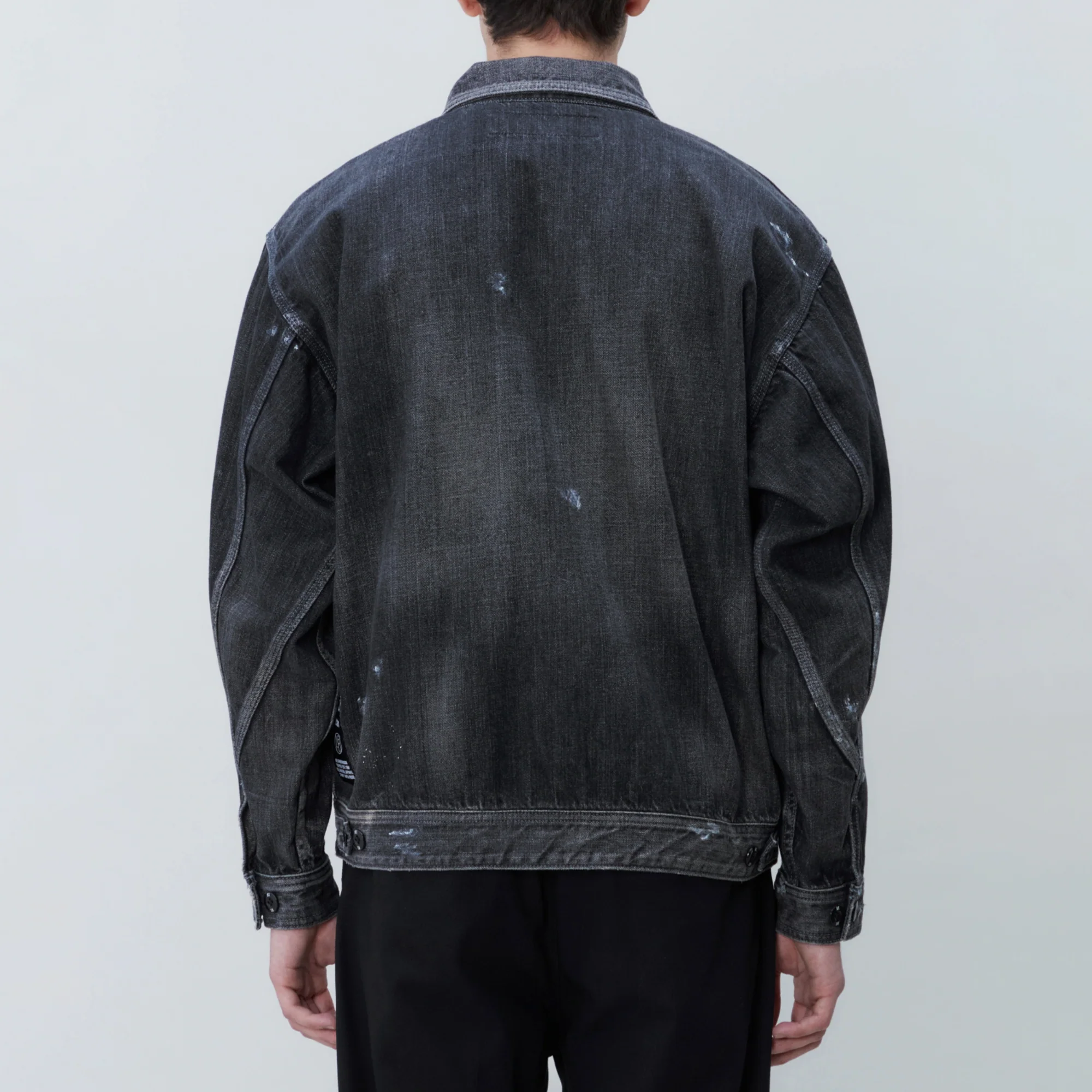 Neighborhood Mens Front Zip Denim Jacket 'Black' - Image 3