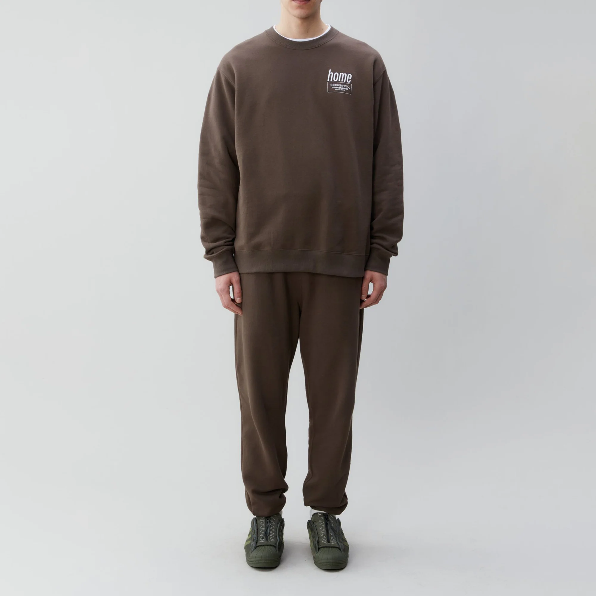 Neighborhood Mens Home / C-Set Up Sweatshirt and Sweatpants 'Olive Drab' - Image 4