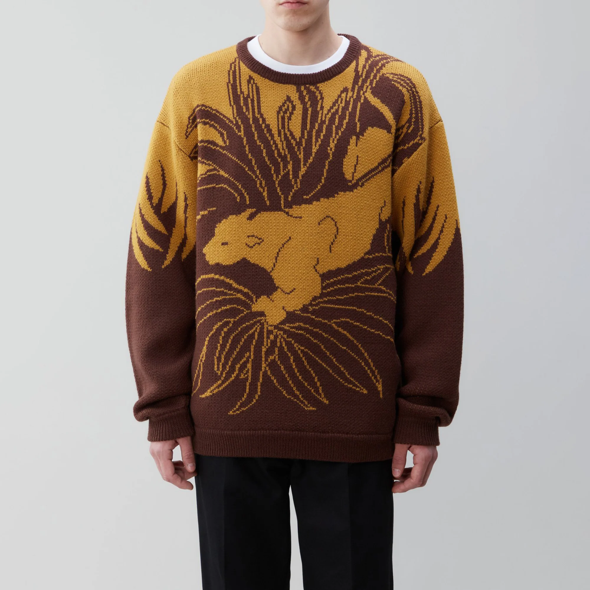Neighborhood Mens Jacquard / Aw-Knit LS 'Brown' - Image 2