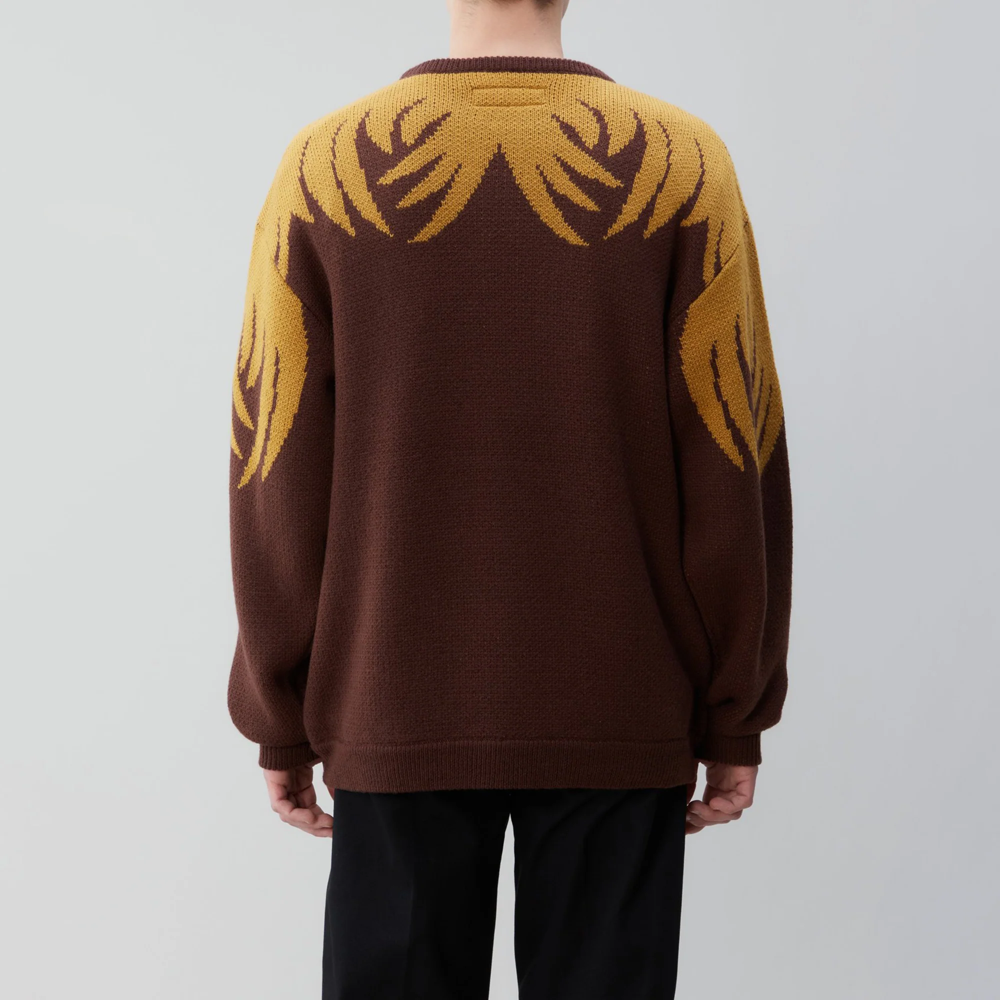 Neighborhood Mens Jacquard / Aw-Knit LS 'Brown' - Image 3