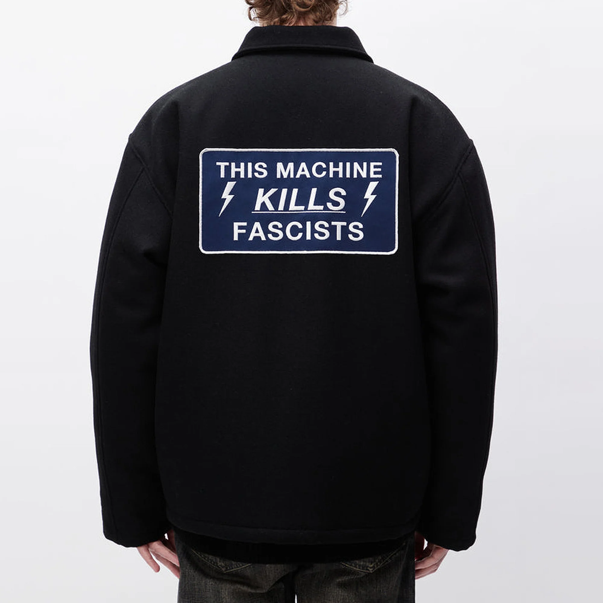 Neighborhood Mens Melton Zip Up Jacket - Image 3