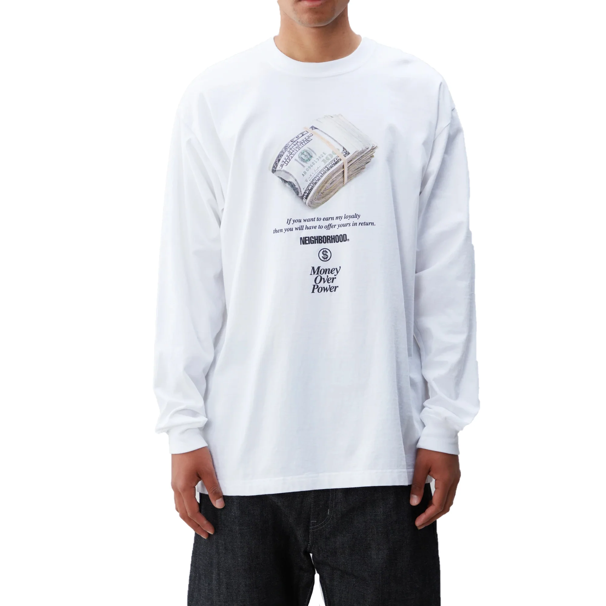 Neighborhood Mens Mop-1 C-Tee LS 'White' - Image 3