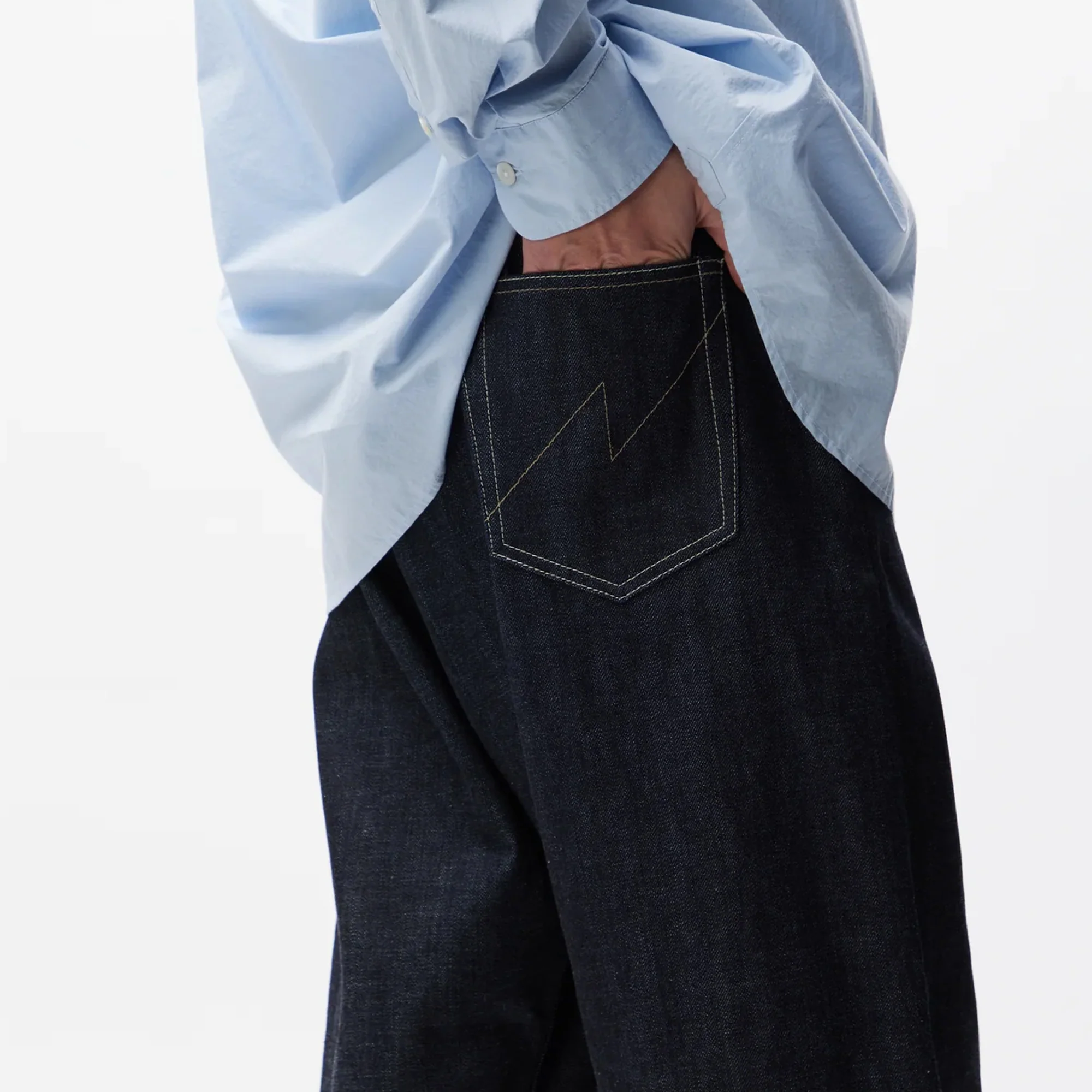 Neighborhood Mens Rigid Denim DP Wide Pants - Image 3