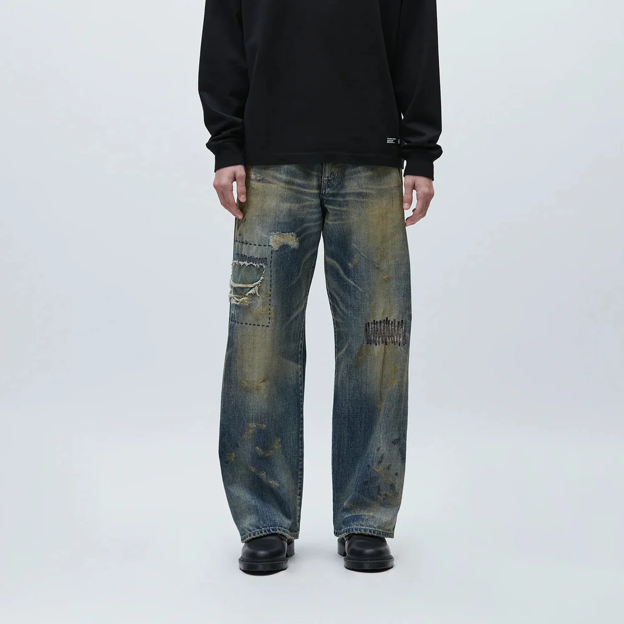 Neighborhood Mens Savage Denim DP Wide Pants - Image 2