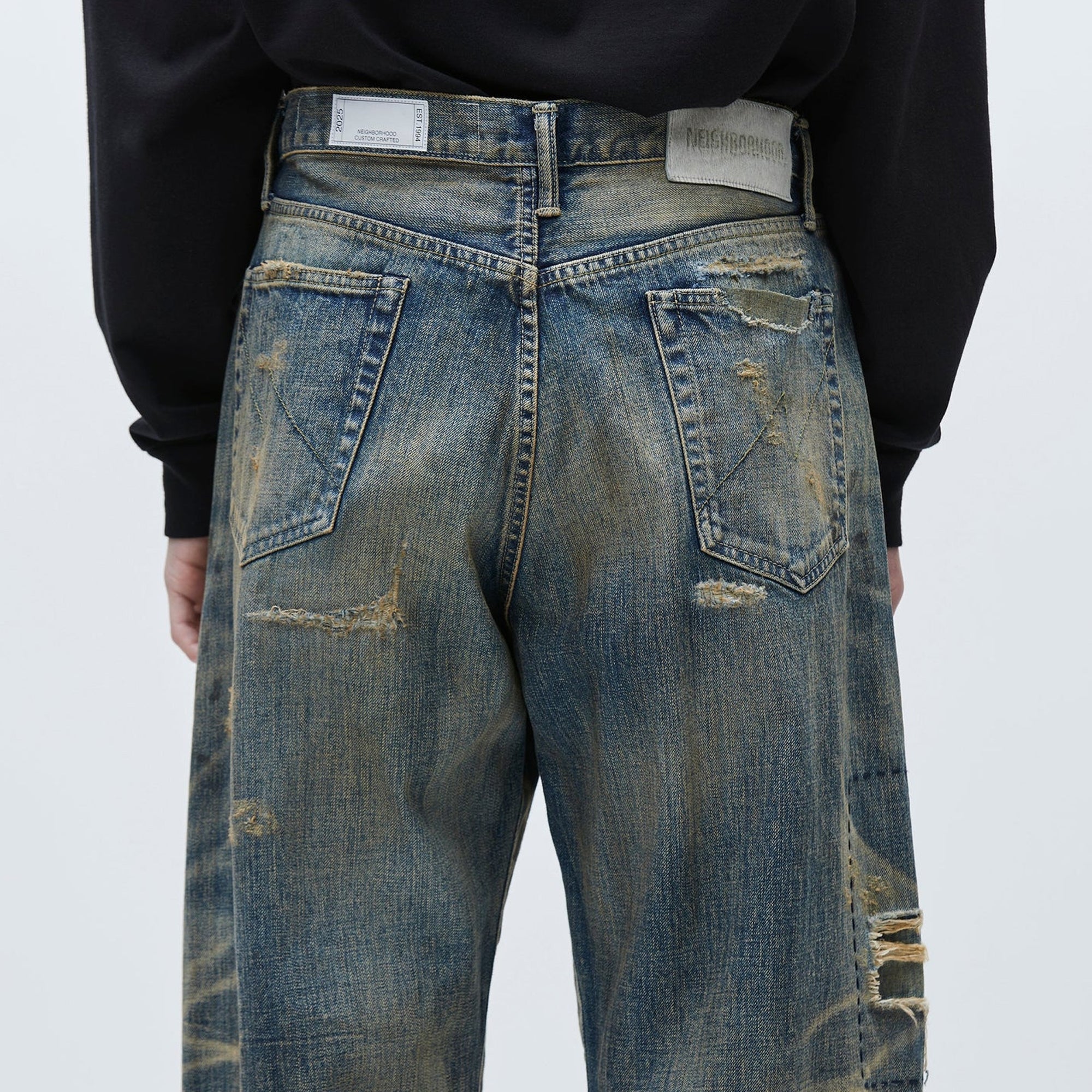 Neighborhood Mens Savage Denim DP Wide Pants - Image 4