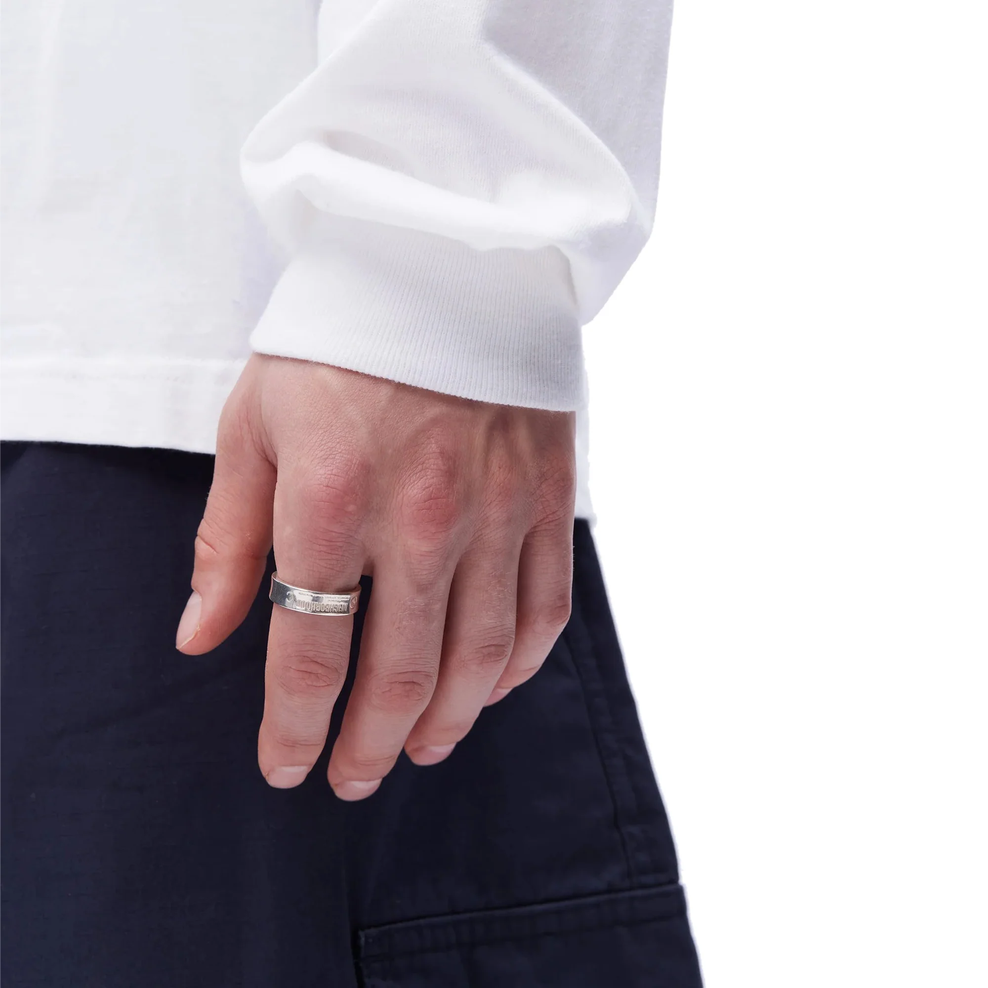 Neighborhood Mens Silver Plain Ring - Image 3