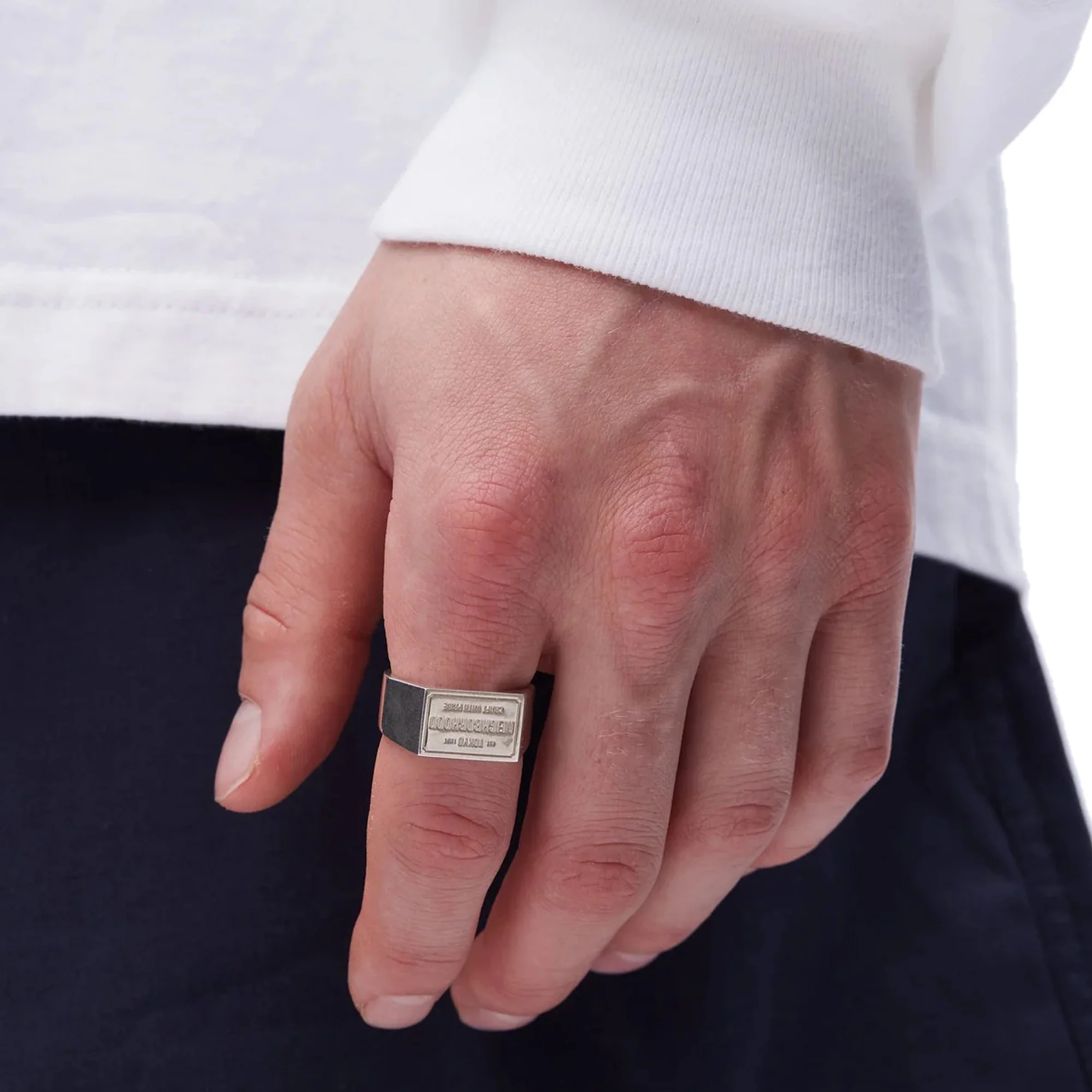 Neighborhood Mens Silver Signet Ring - Image 3