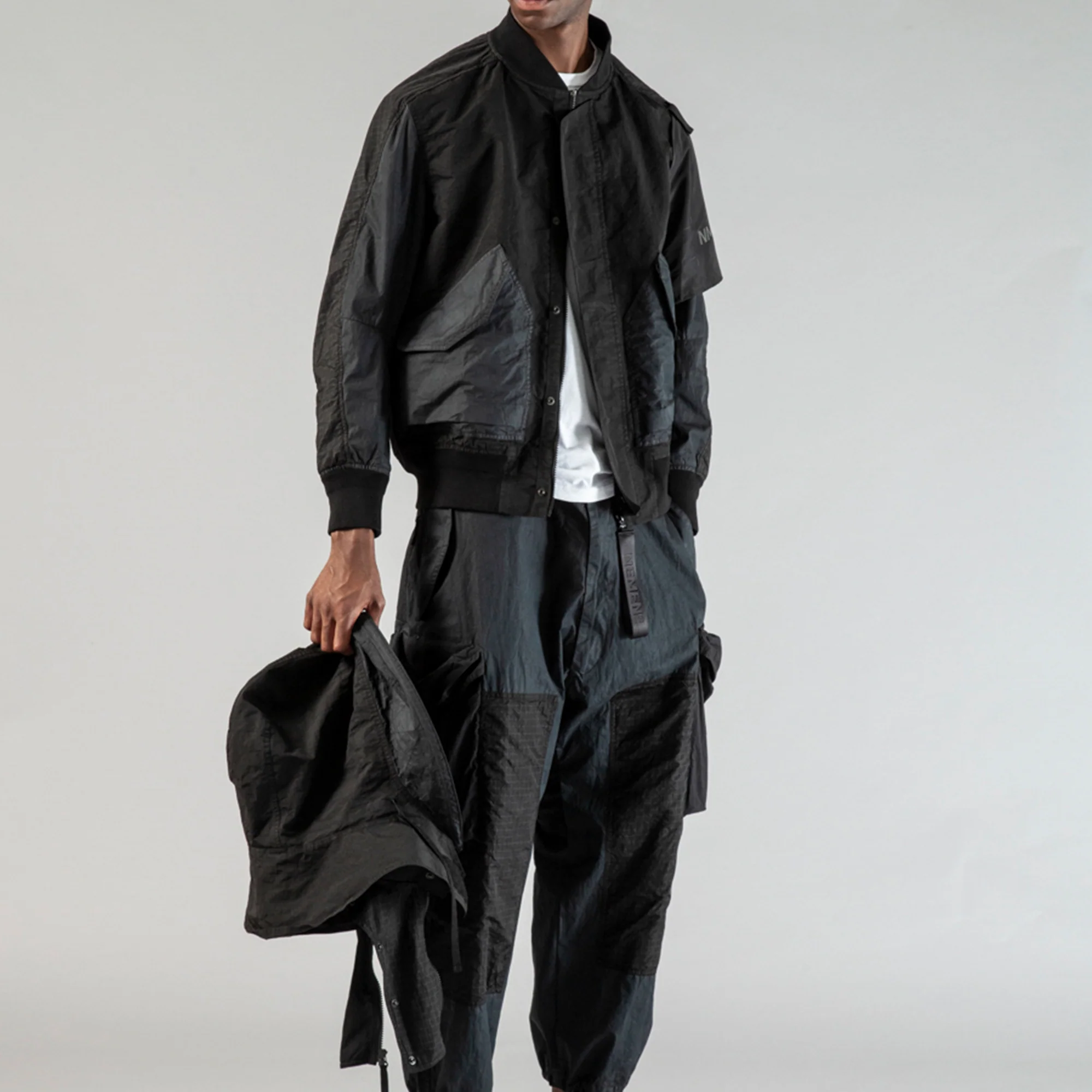 Nemen Mens Military Bomber Jacket 'Black' - Image 4