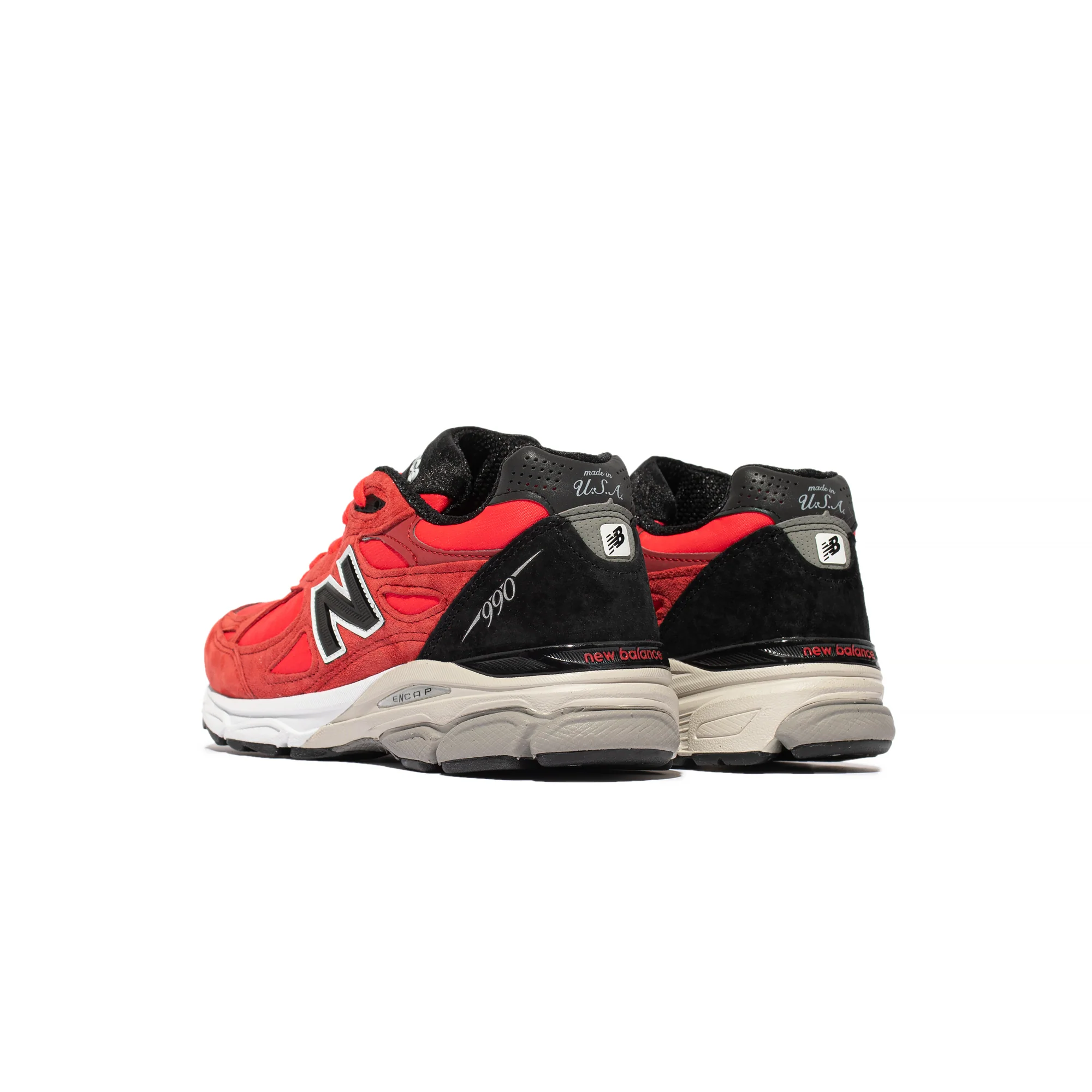 New Balance Mens Made in US 990v3 Shoes 'Red' - Image 3
