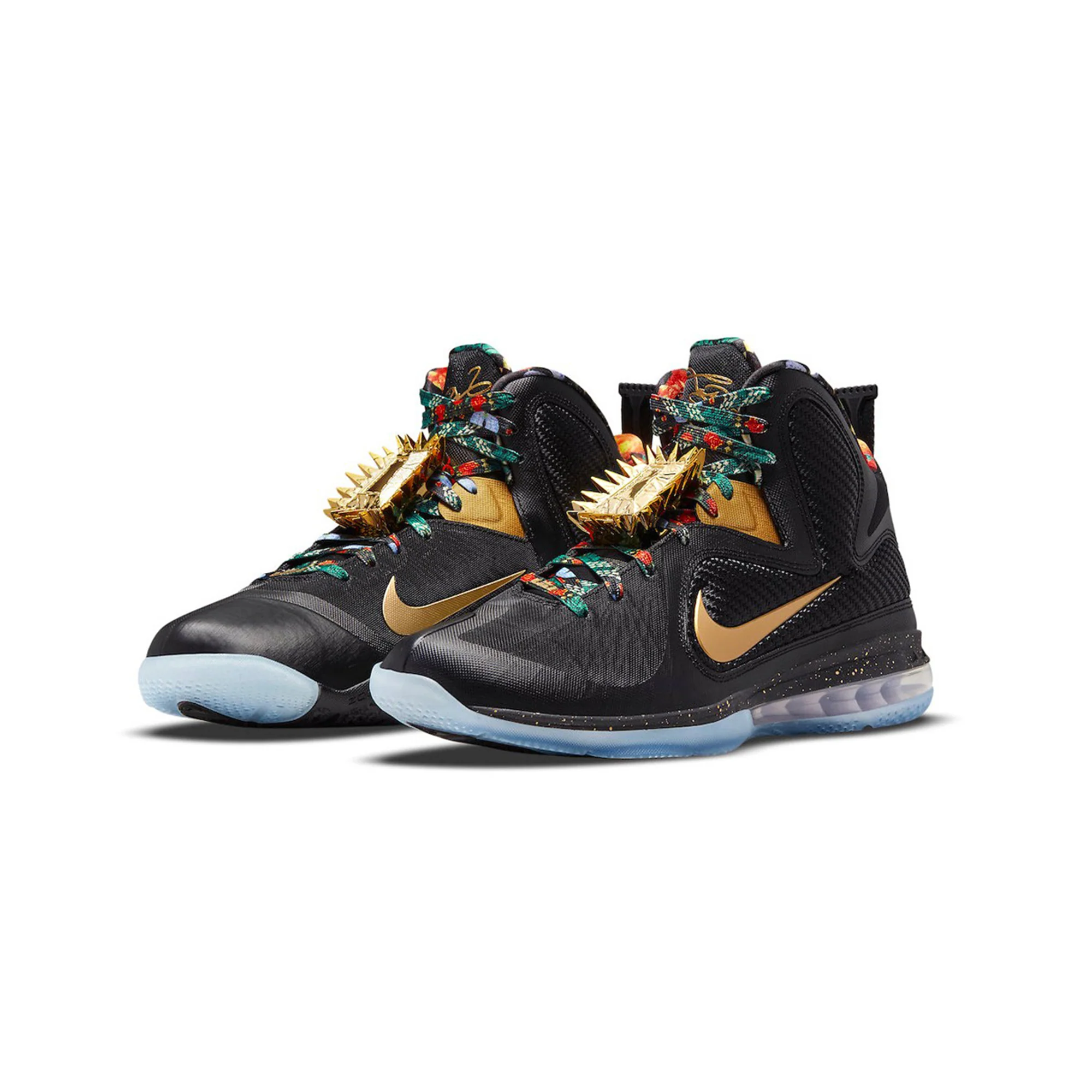 Nike Mens Lebron 9 Shoes 'Black/Metallic Gold' - Image 2