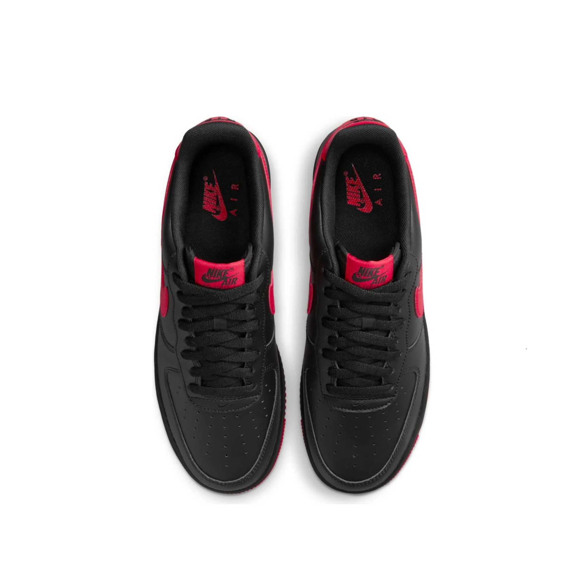 Nike Mens Air Force 1 '07 Shoes 'Black/University Red' - Image 4